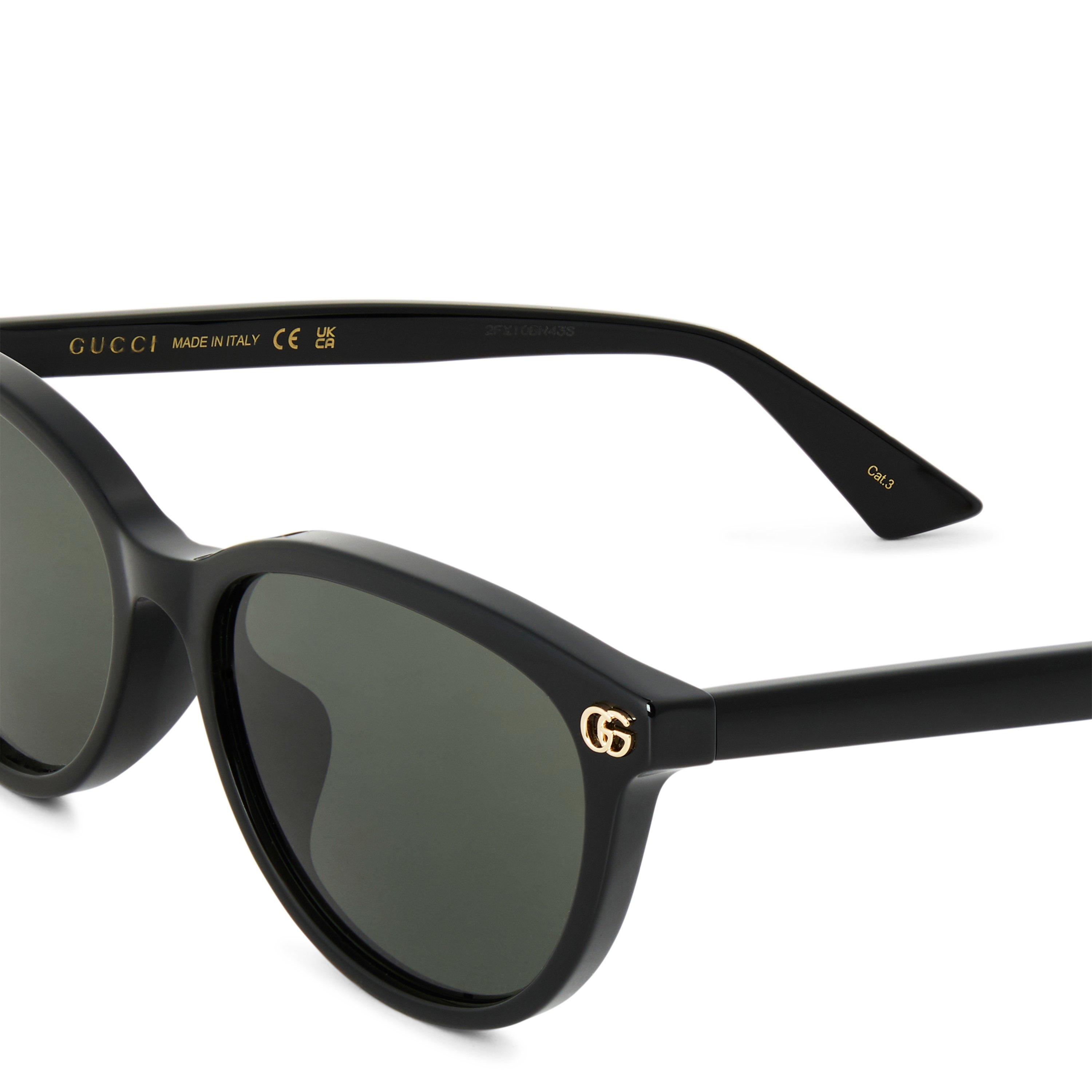Black/Grey - Gucci - Oval Sunglasses - 3