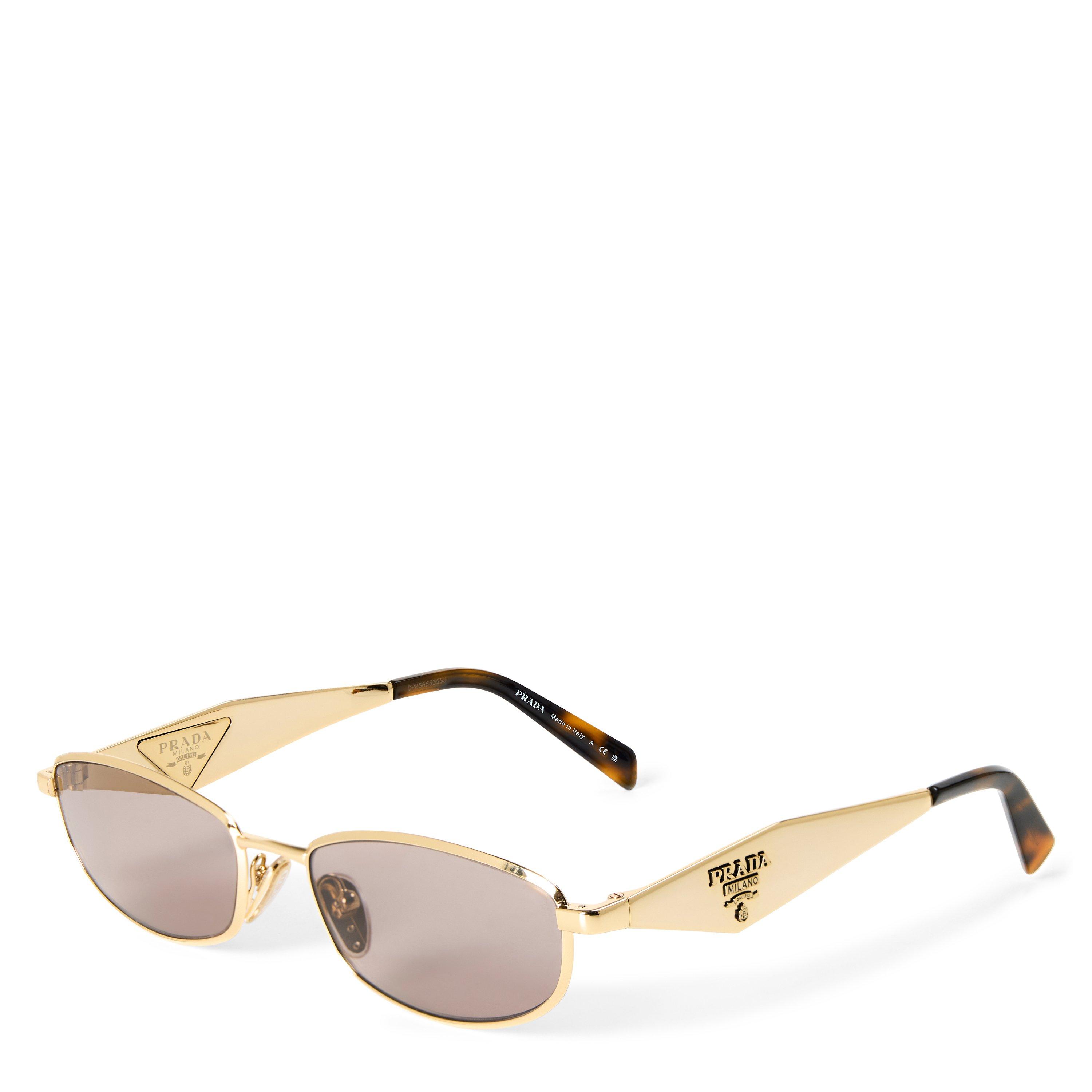 Gold/Brown - Prada - Women's 0PR D51S Oval Sunglasses - 1