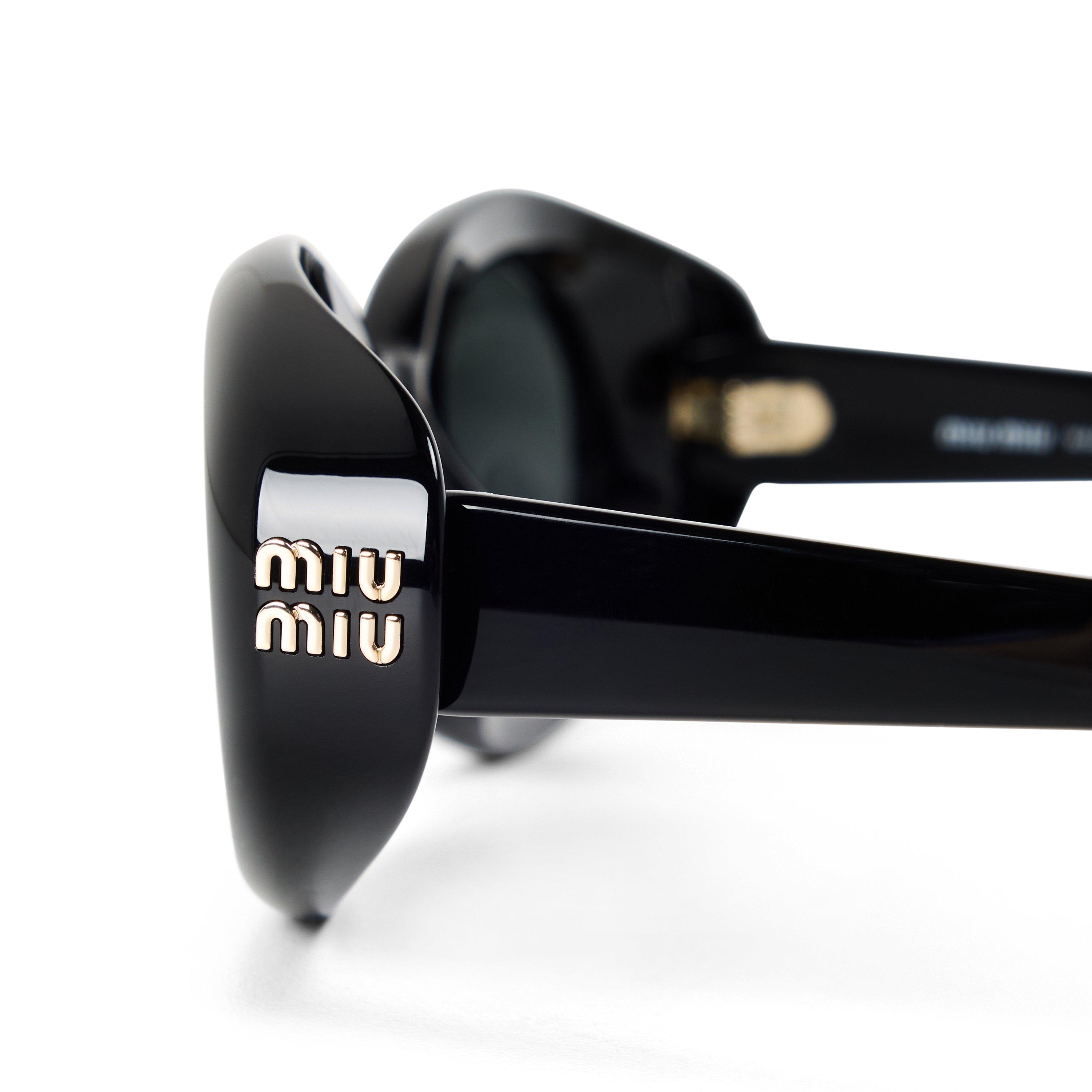 Black/Grey - Miu Miu - Women's Sun 0MU B09S Ld63 Oval Sunglasses - 4