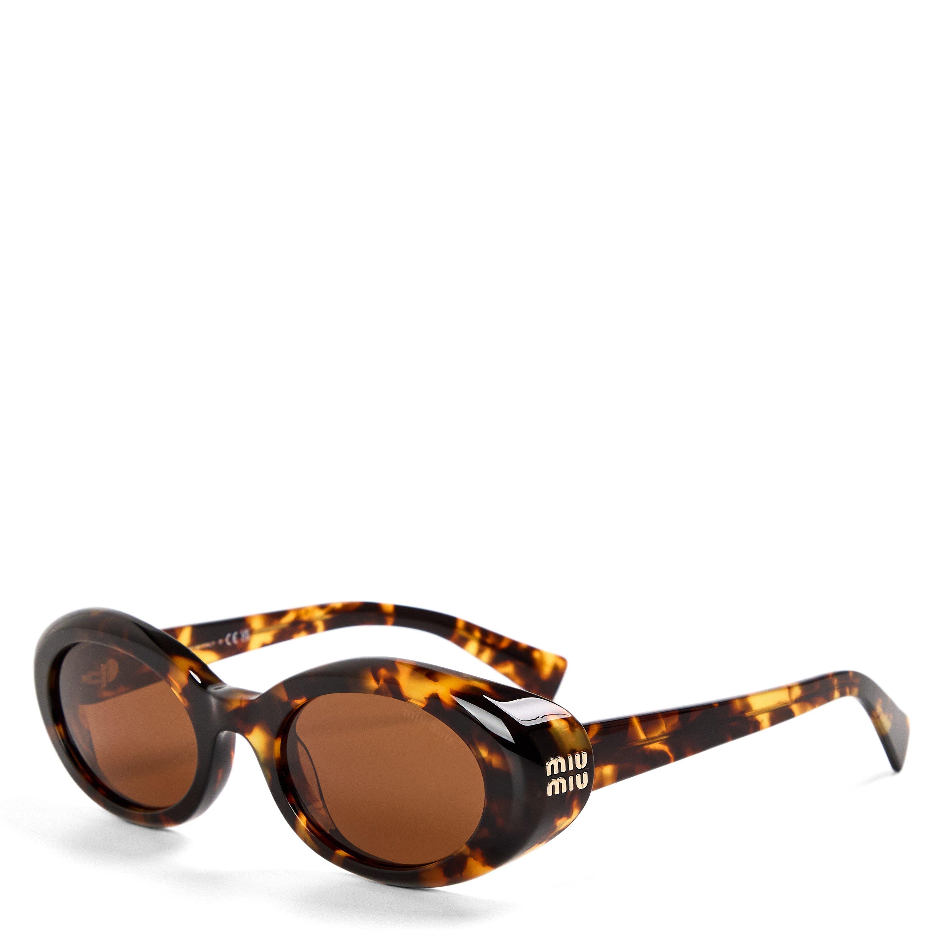 Havana/Bronze - Miu Miu - Women's Sun 0MU B09S Ld63 Oval Sunglasses - 1