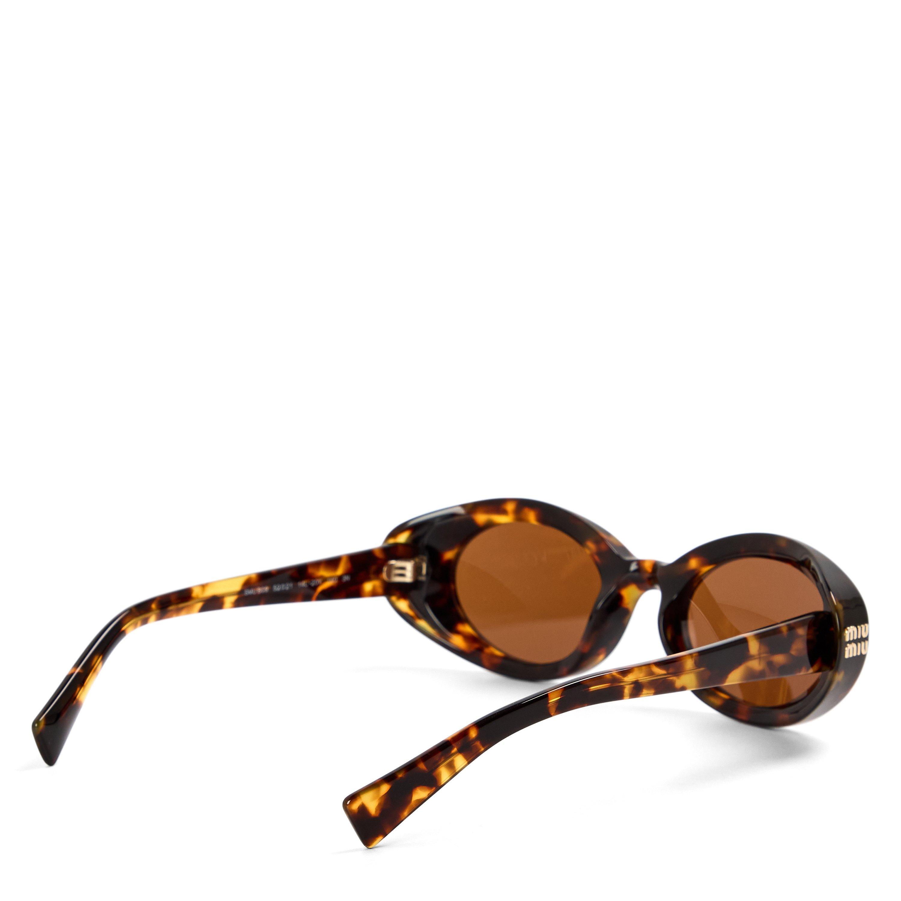Havana/Bronze - Miu Miu - Women's Sun 0MU B09S Ld63 Oval Sunglasses - 2