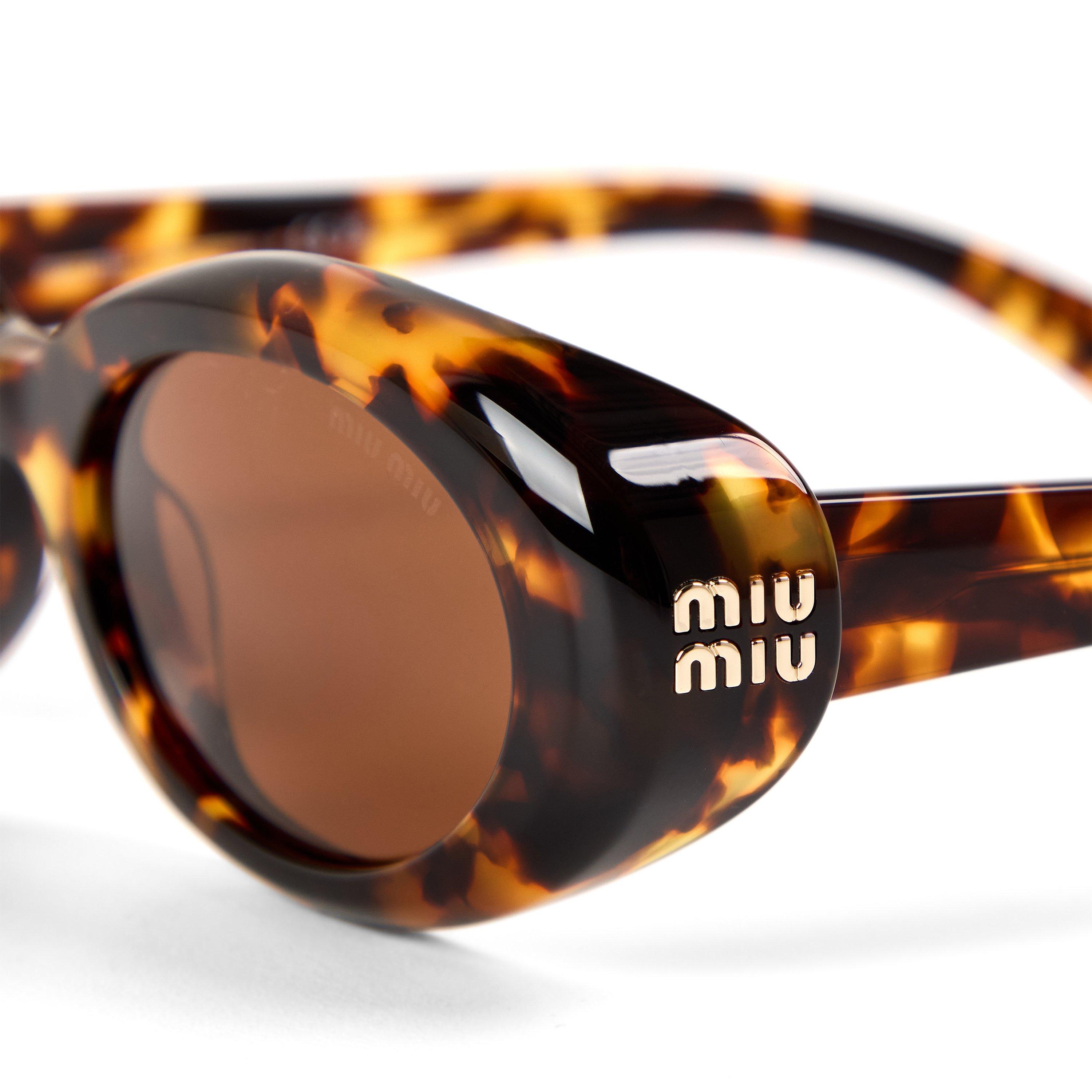 Havana/Bronze - Miu Miu - Women's Sun 0MU B09S Ld63 Oval Sunglasses - 3