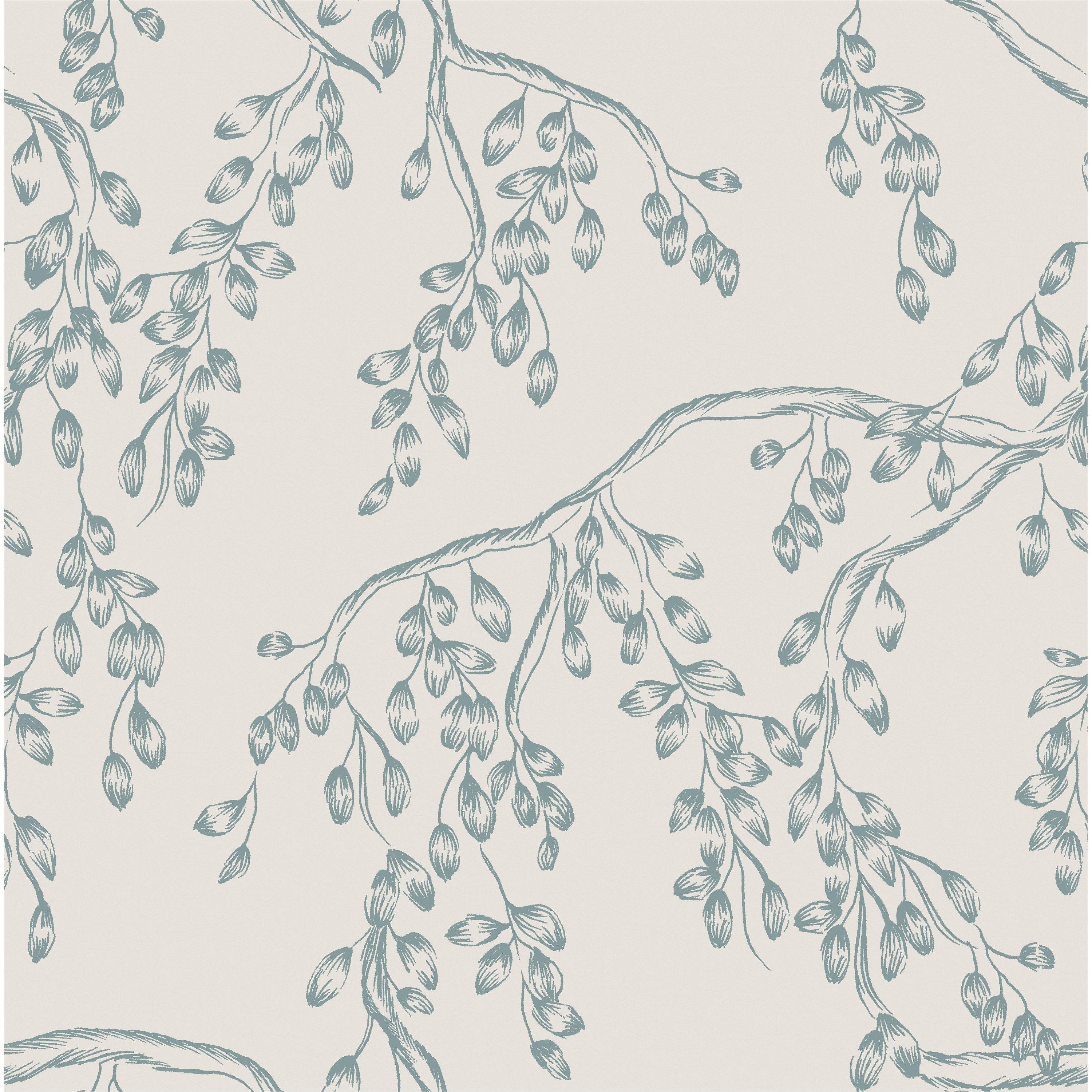 White - Laura Ashley - Rainham Willow Newport Blue Wallpaper - 2