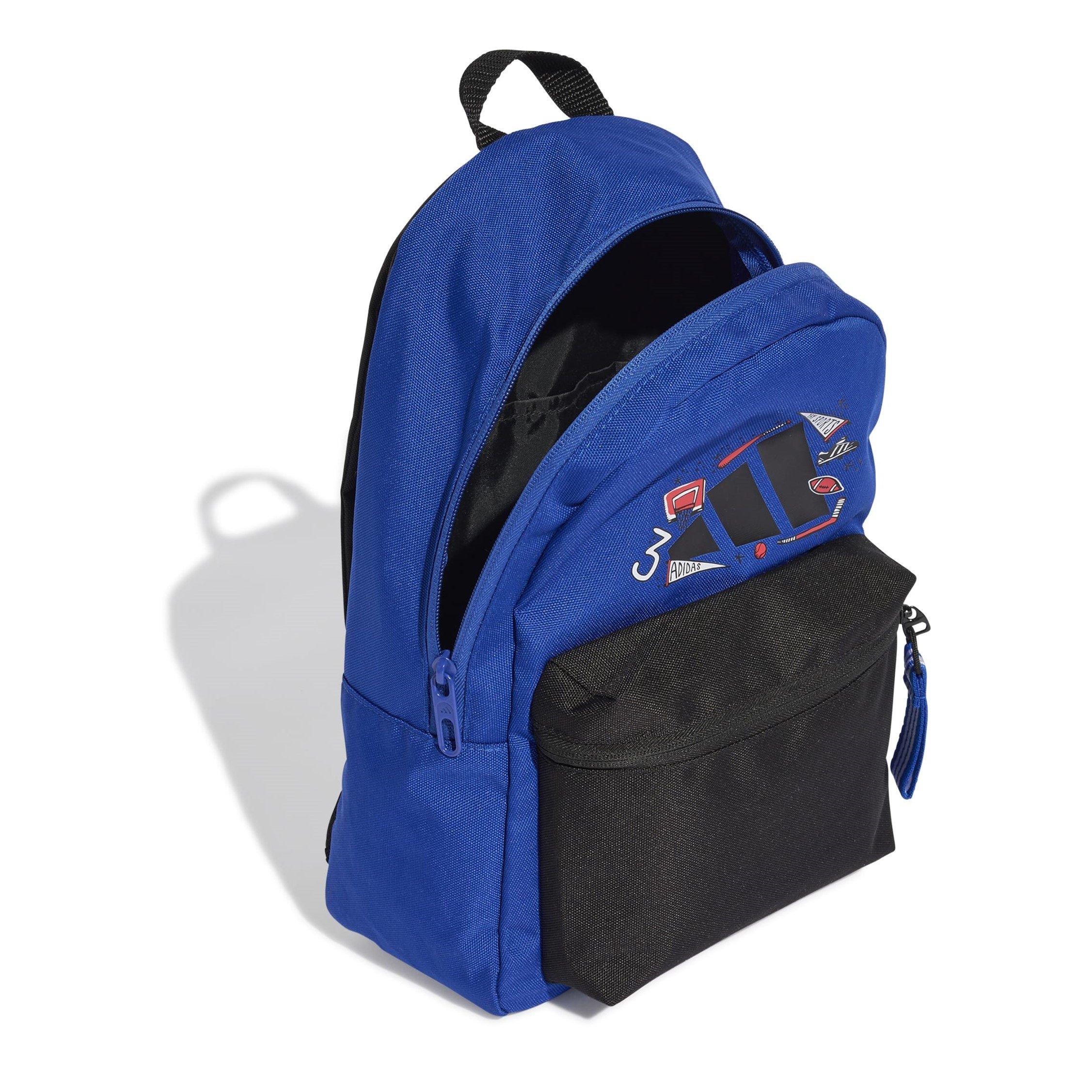 Azul/Royal Preto/Blk - adidas - Little Kids Printed Doodle Backpack - 4