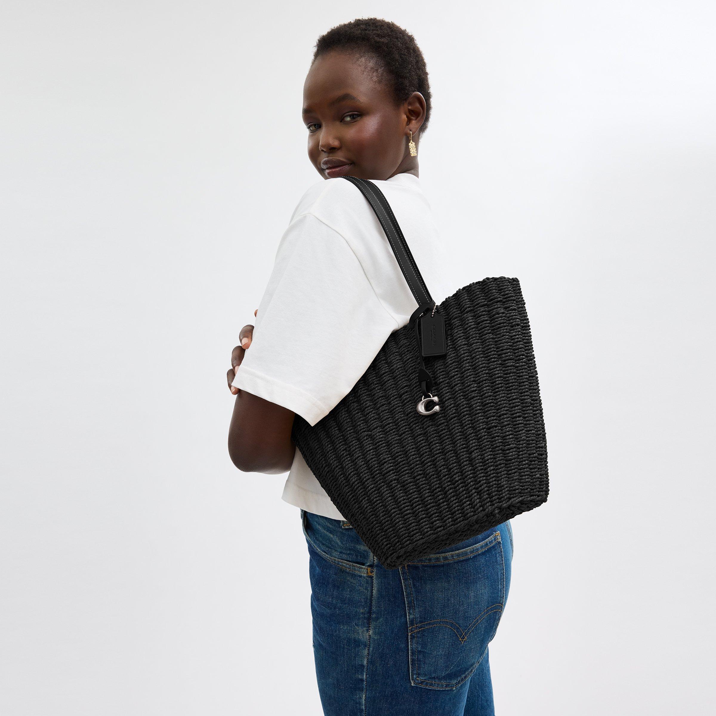 LH/Black - Coach - Small Straw Tote - 4