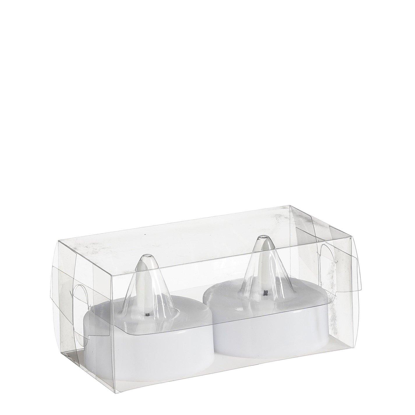 White - Mica - Tealight led 2 pieces battery operated - 2