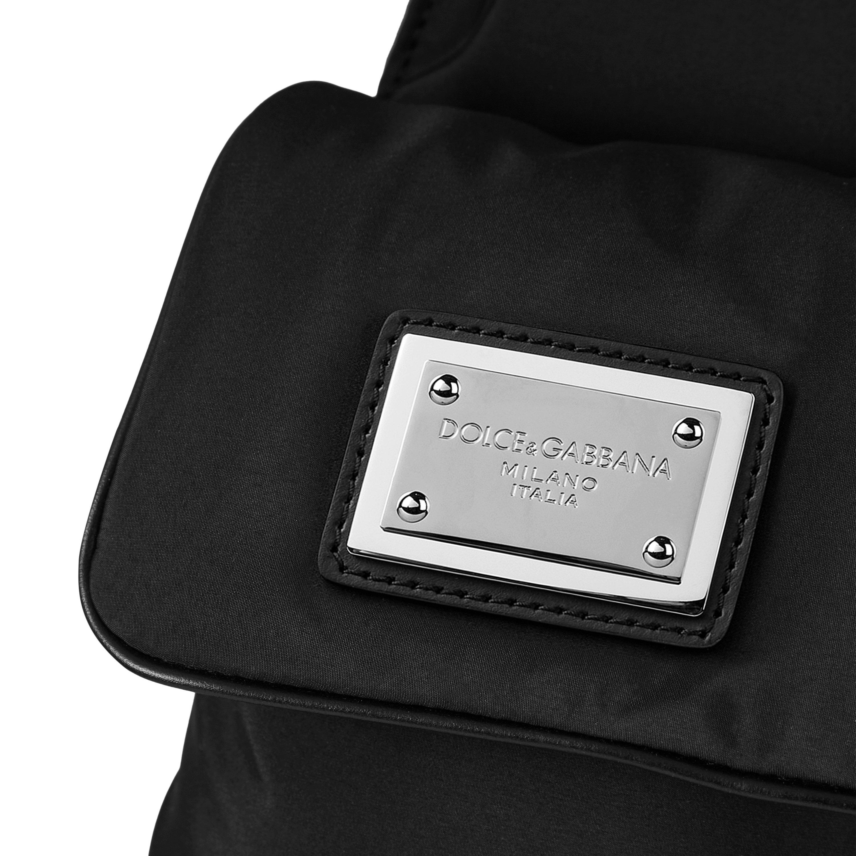 Black - Dolce and Gabbana - Logo Plaque Crossbody Belt Bag - 7