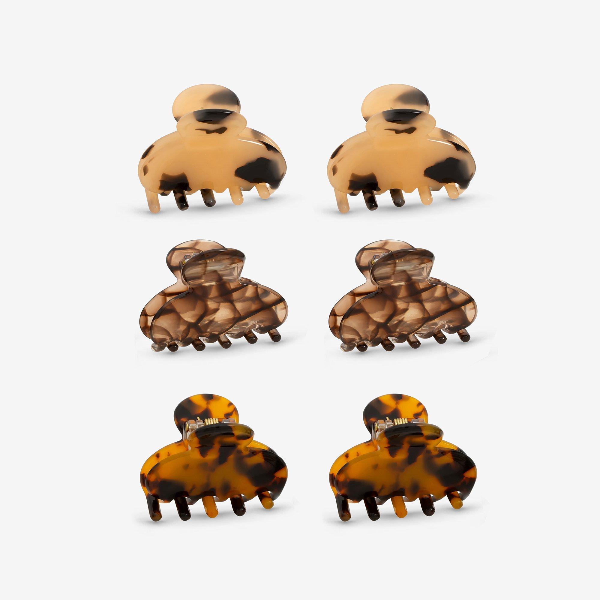 Brown - Mood - Resin Mini Claw Clips - Pack of 6