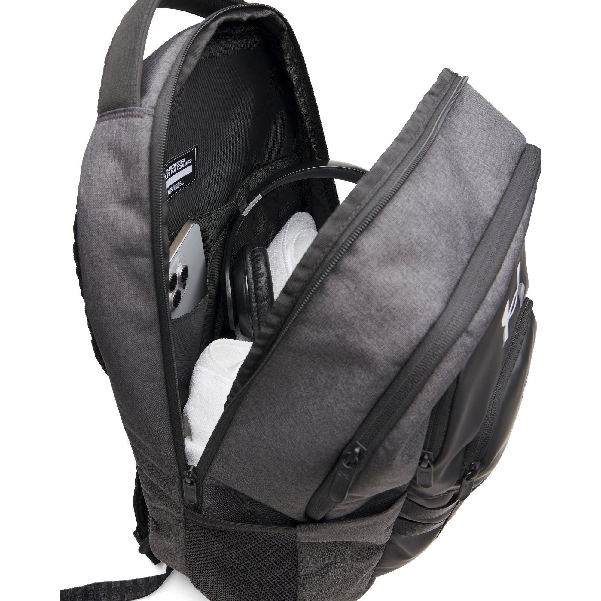 Black/Silver - Under Armour - Hustle Pro 6.0 Backpack - 4
