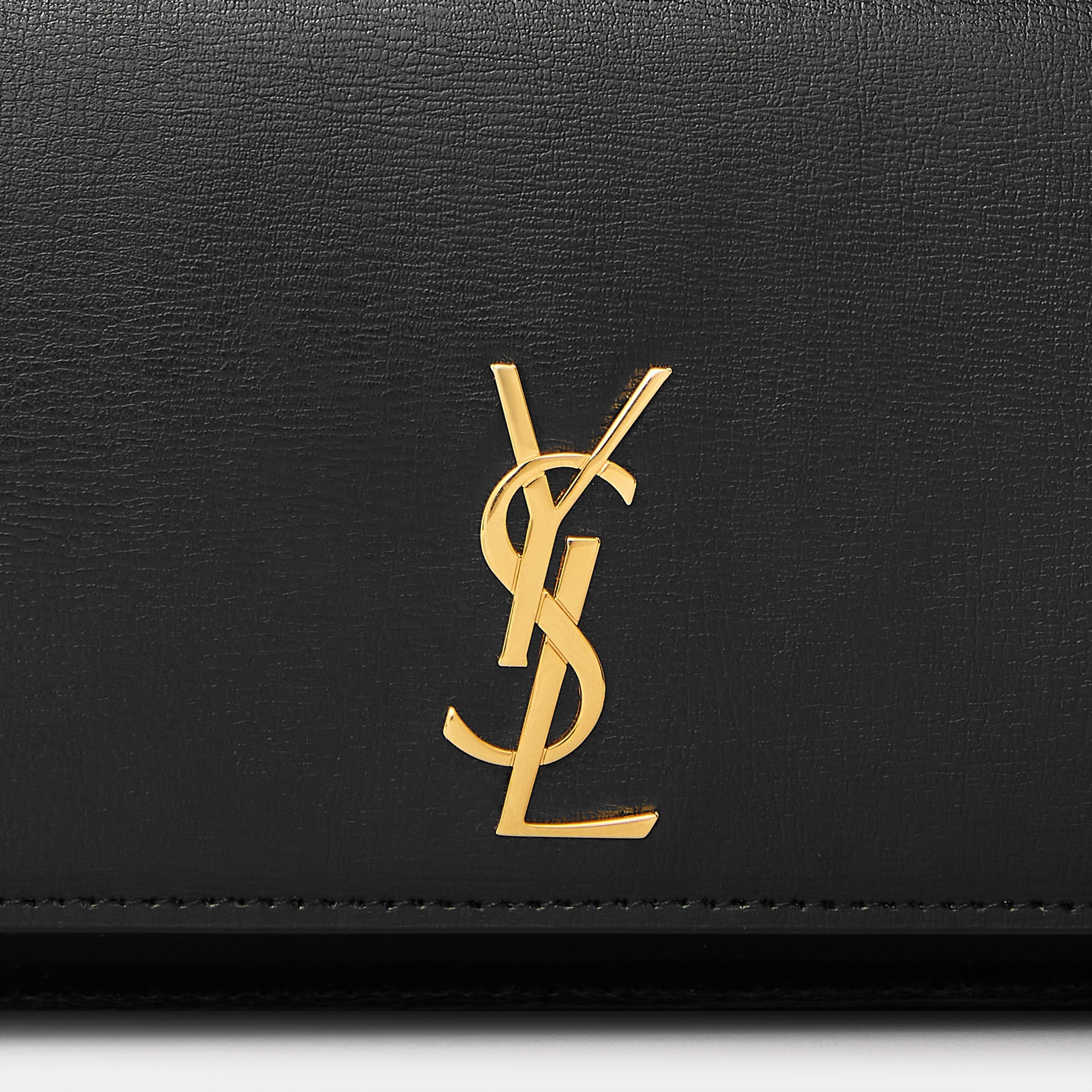 Nero - Saint Laurent - Women's Cassandre Phone Holder Wallet On Chain - 4