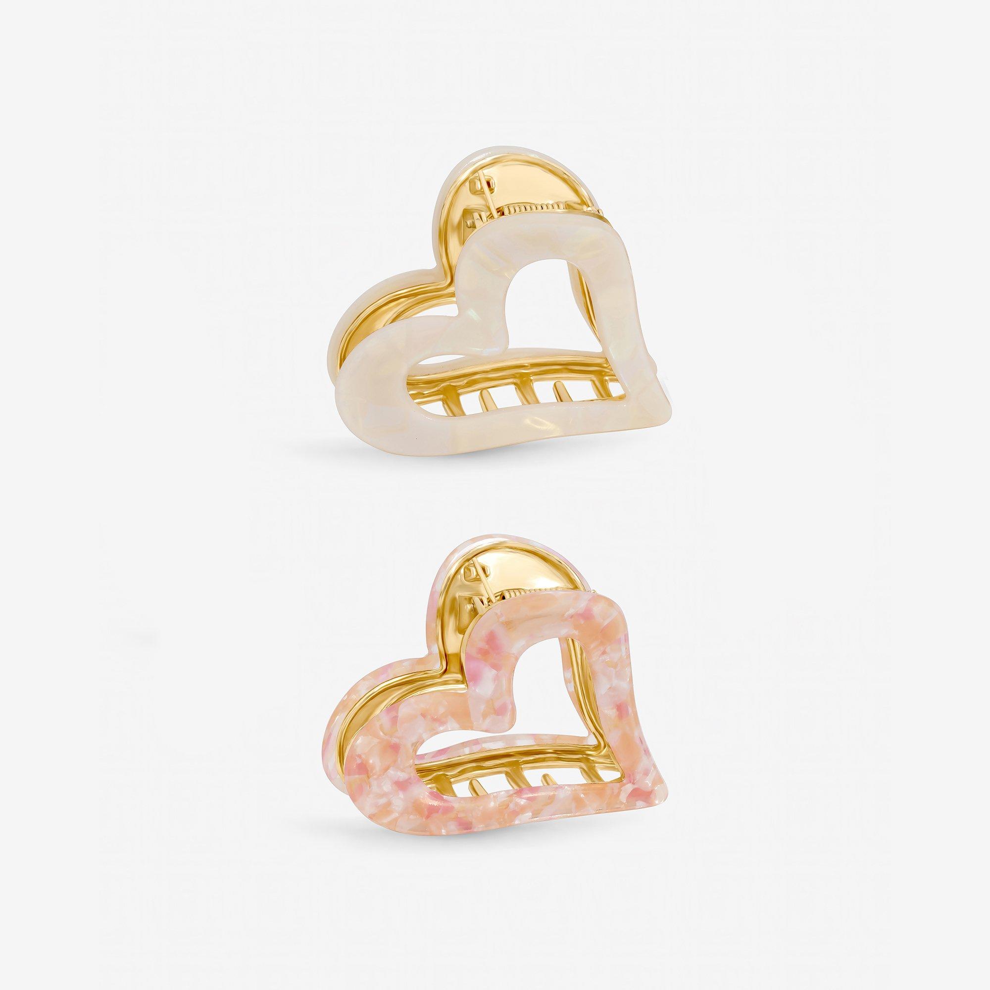 Pink - Mood - Heart Claw Clips - Pack of 2