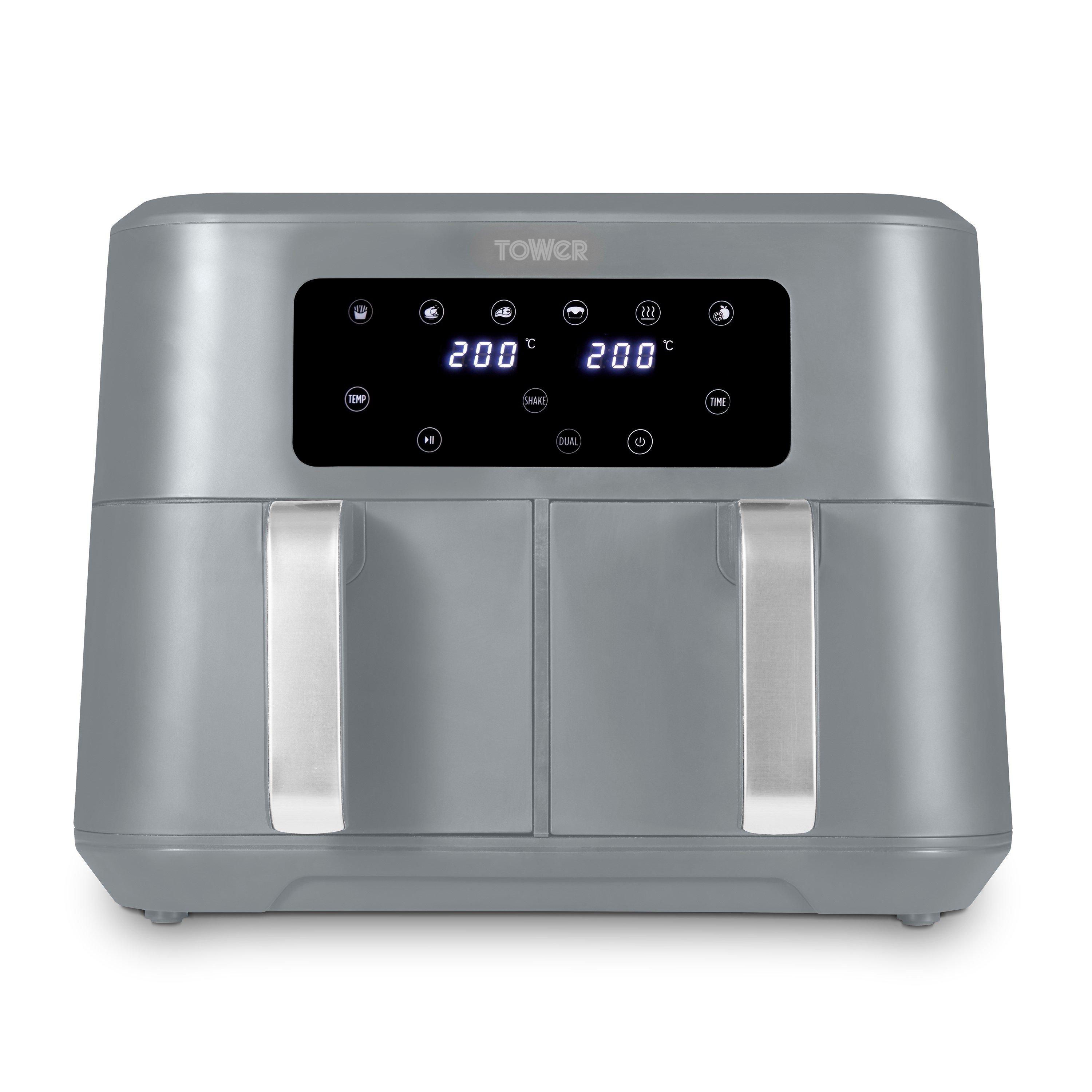 Grey - Tower - Vortx 8.5L Dual Basket Air Fryer Digital Grey with - 1