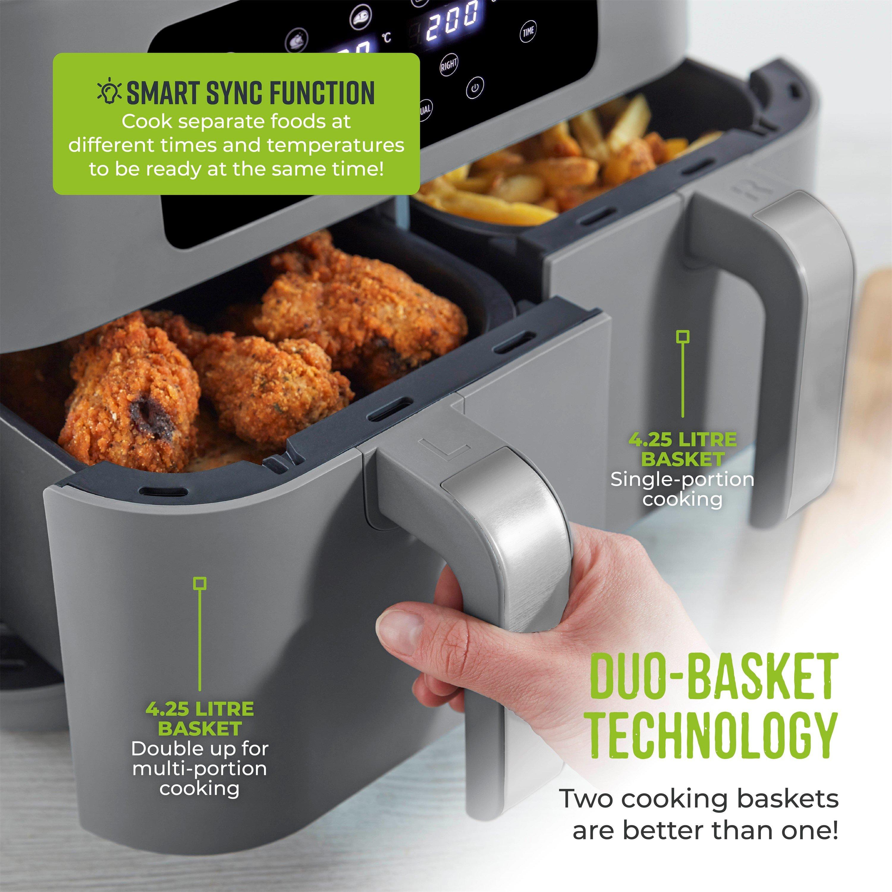 Grey - Tower - Vortx 8.5L Dual Basket Air Fryer Digital Grey with - 4