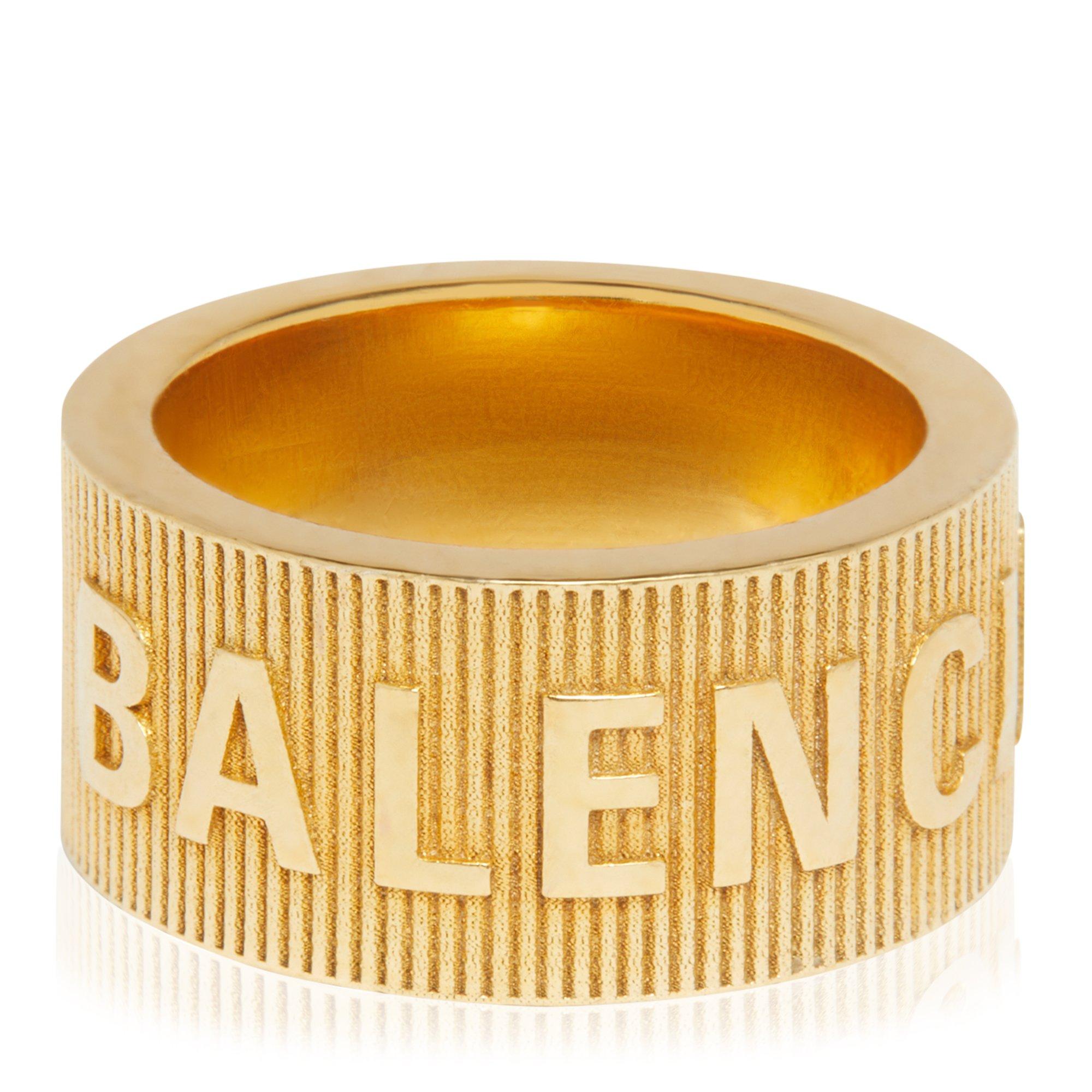 Gold - Balenciaga - Force Striped Ring - 1
