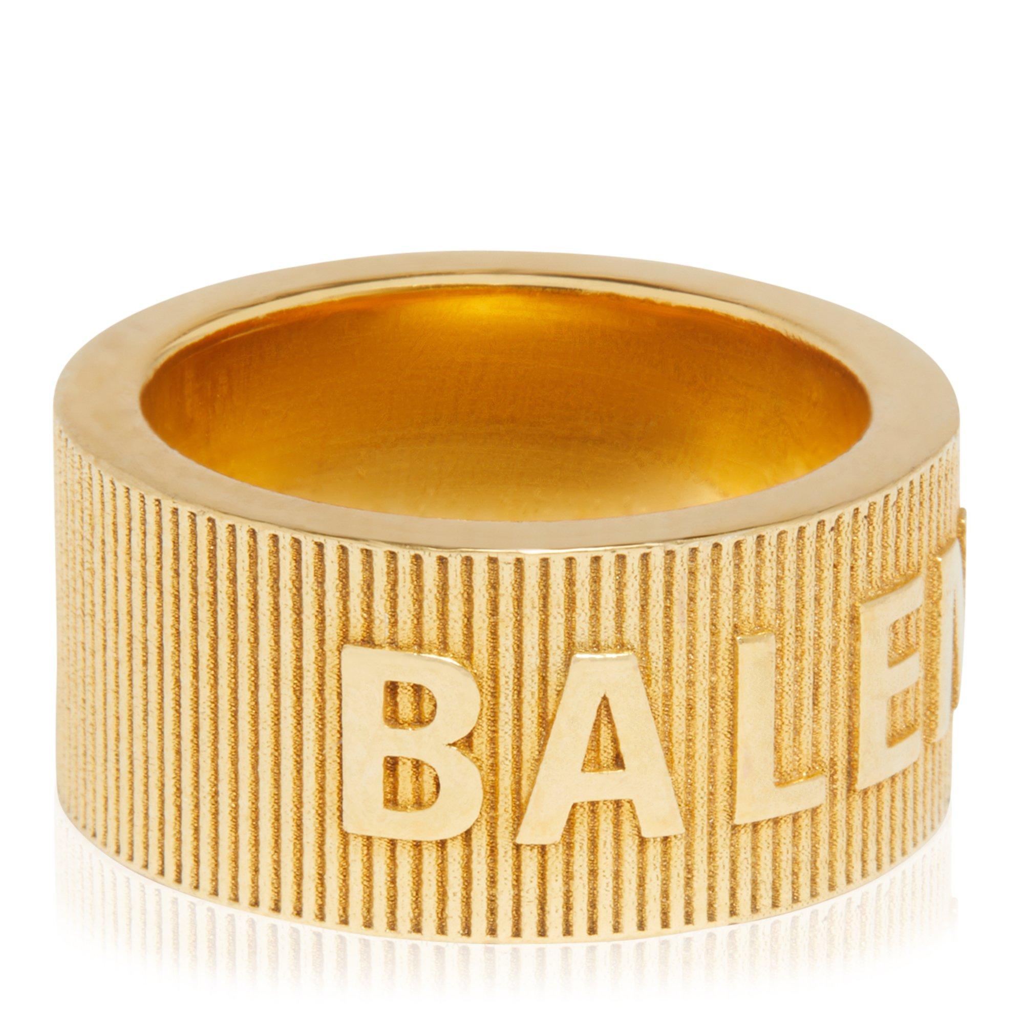 Gold - Balenciaga - Force Striped Ring - 2
