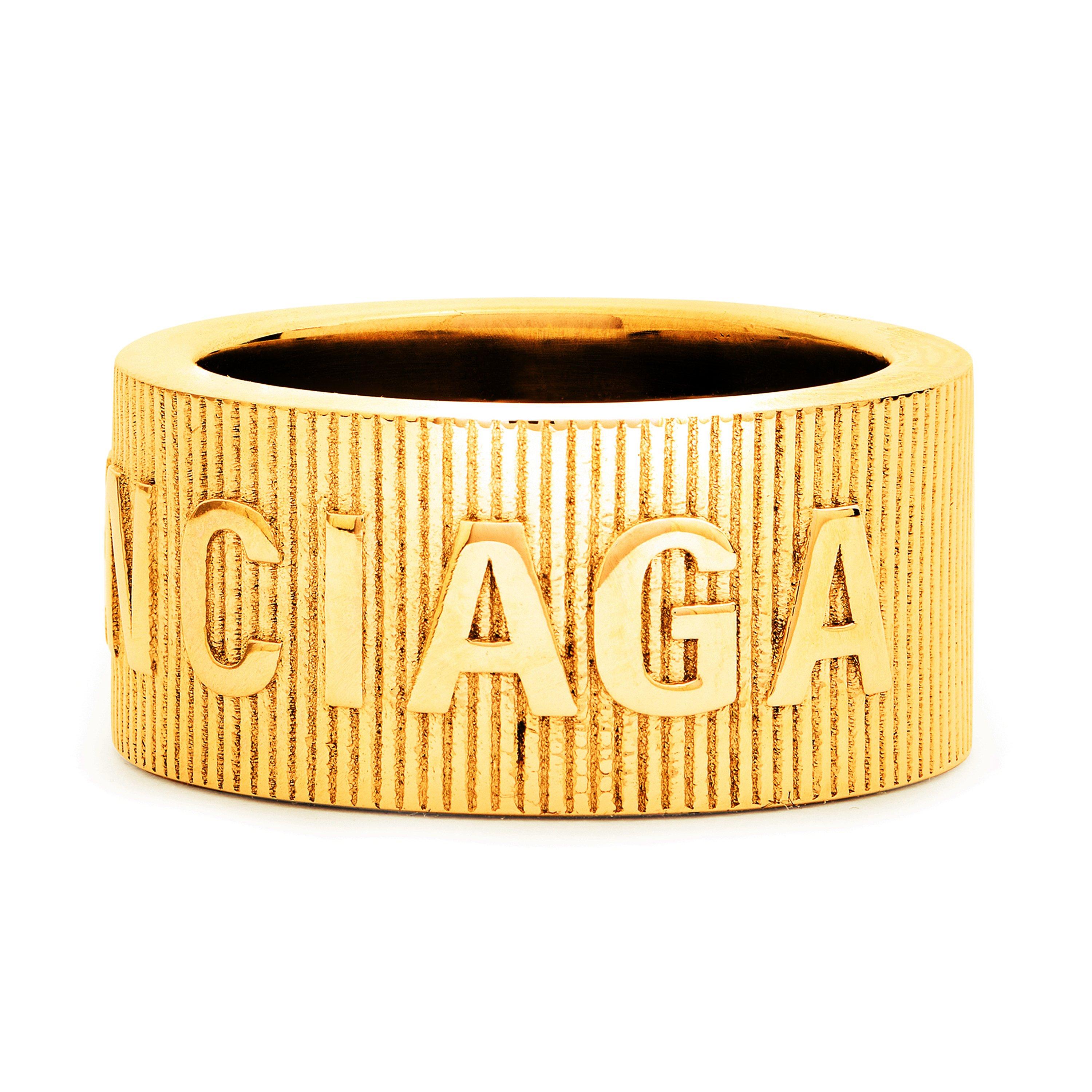 Balenciaga Force Striped Ring | Flannels