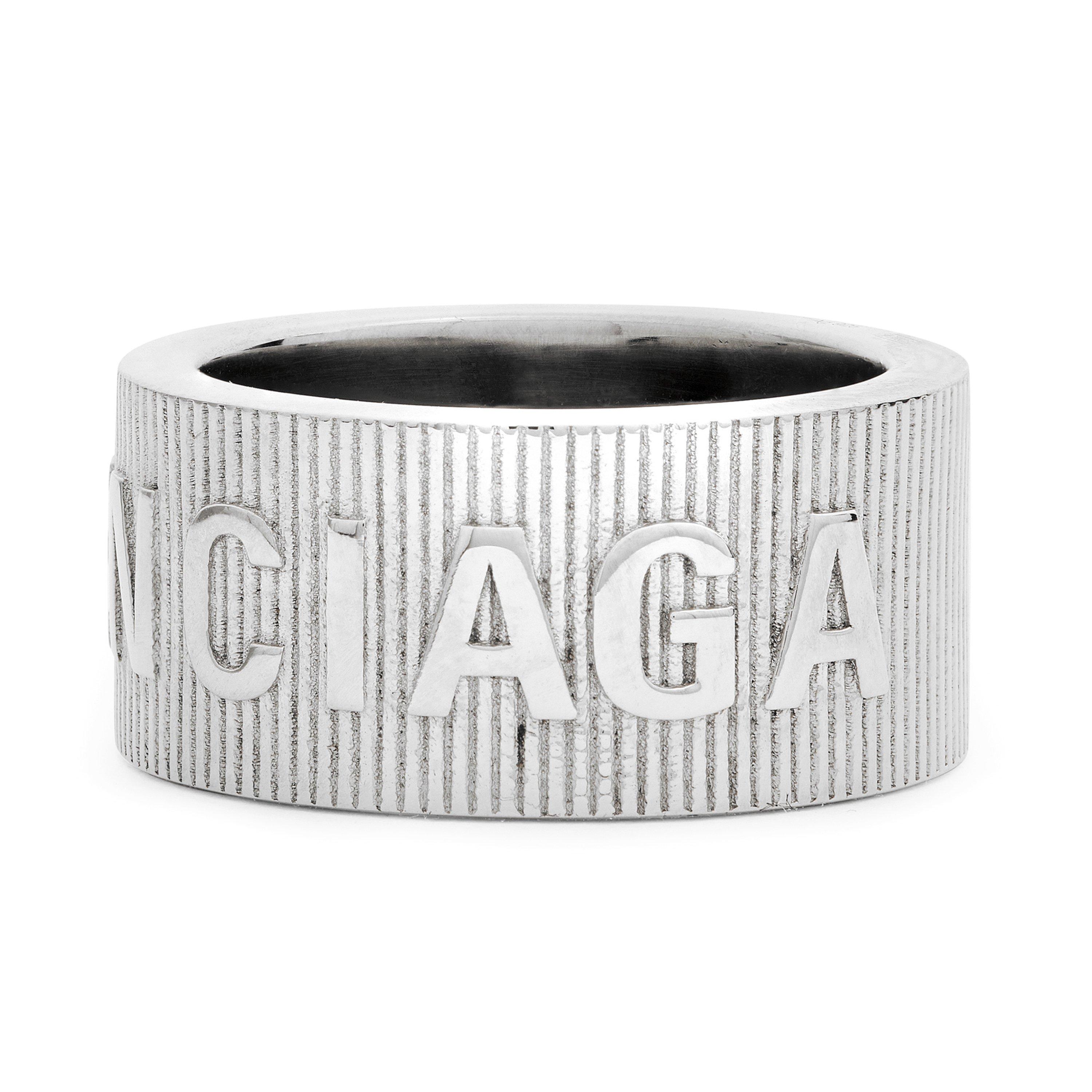 Silver - Balenciaga - Force Striped Silver Band Ring - 3