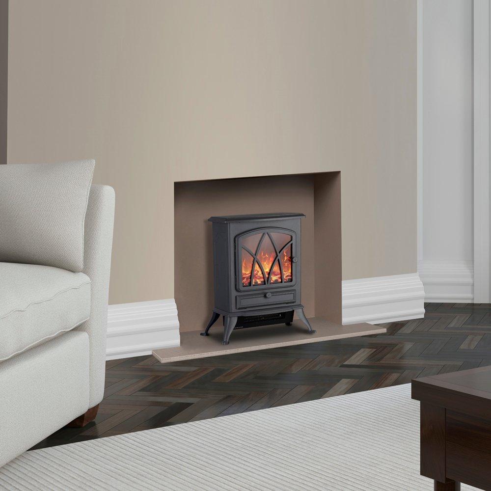 Grey - Warmlite - 2KW Stirling Electric Fire Stove Grey - 11