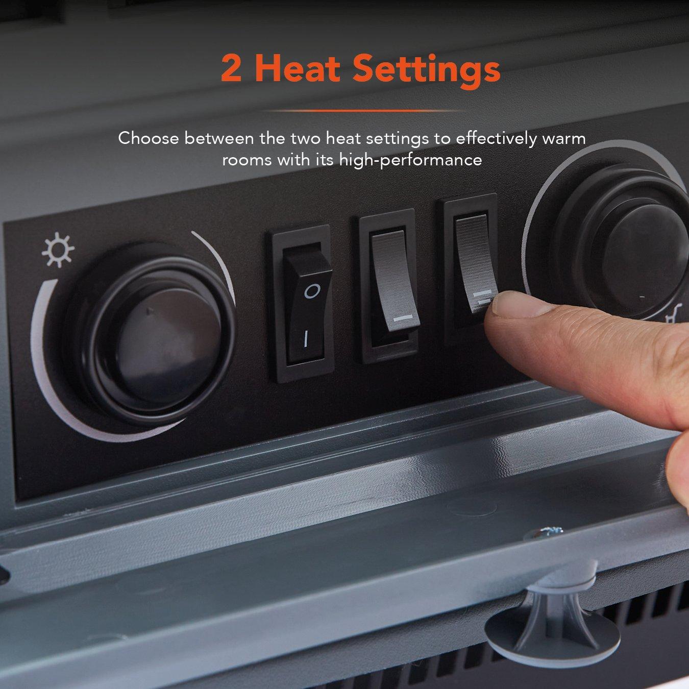 Grey - Warmlite - 2KW Stirling Electric Fire Stove Grey - 3