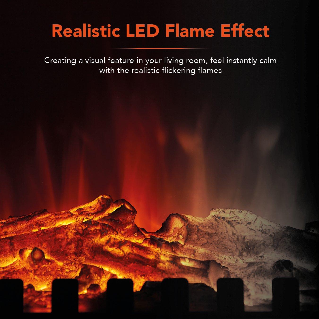 Grey - Warmlite - 2KW Stirling Electric Fire Stove Grey - 4