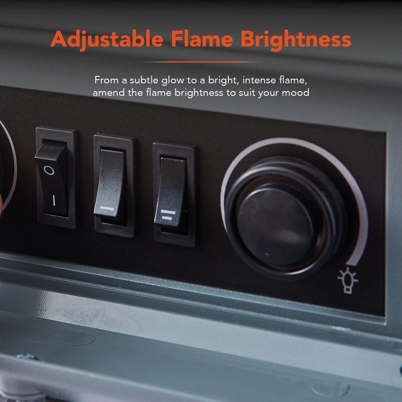 Grey - Warmlite - 2KW Stirling Electric Fire Stove Grey - 5