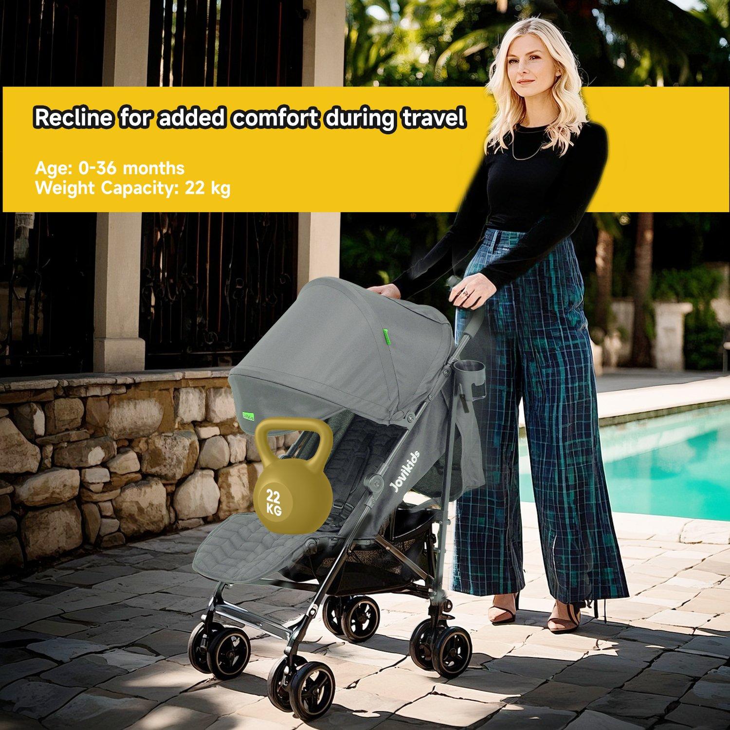 Grey - JoviKids - JoviKids Ezra Stroller - Grey - 2