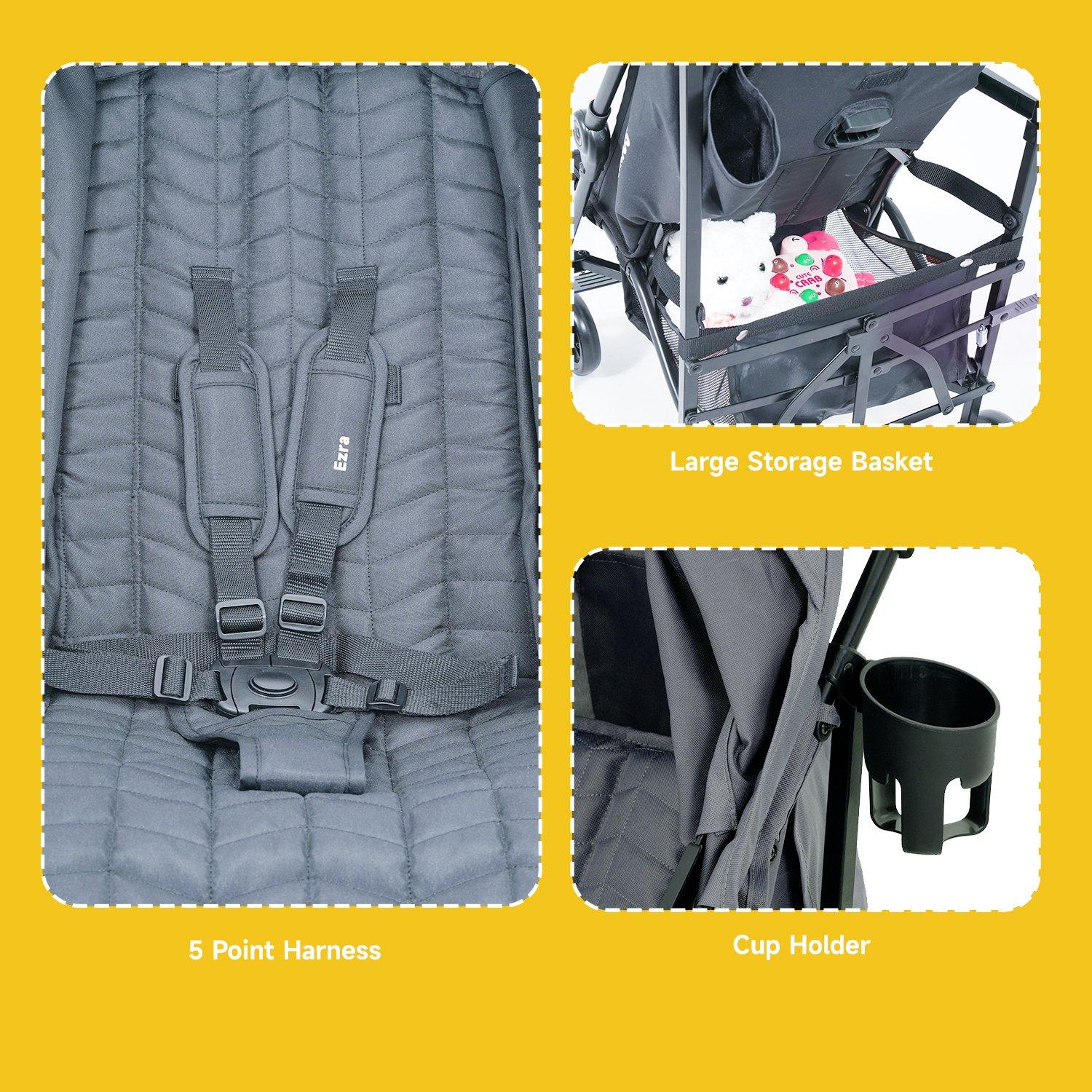 Grey - JoviKids - JoviKids Ezra Stroller - Grey - 4