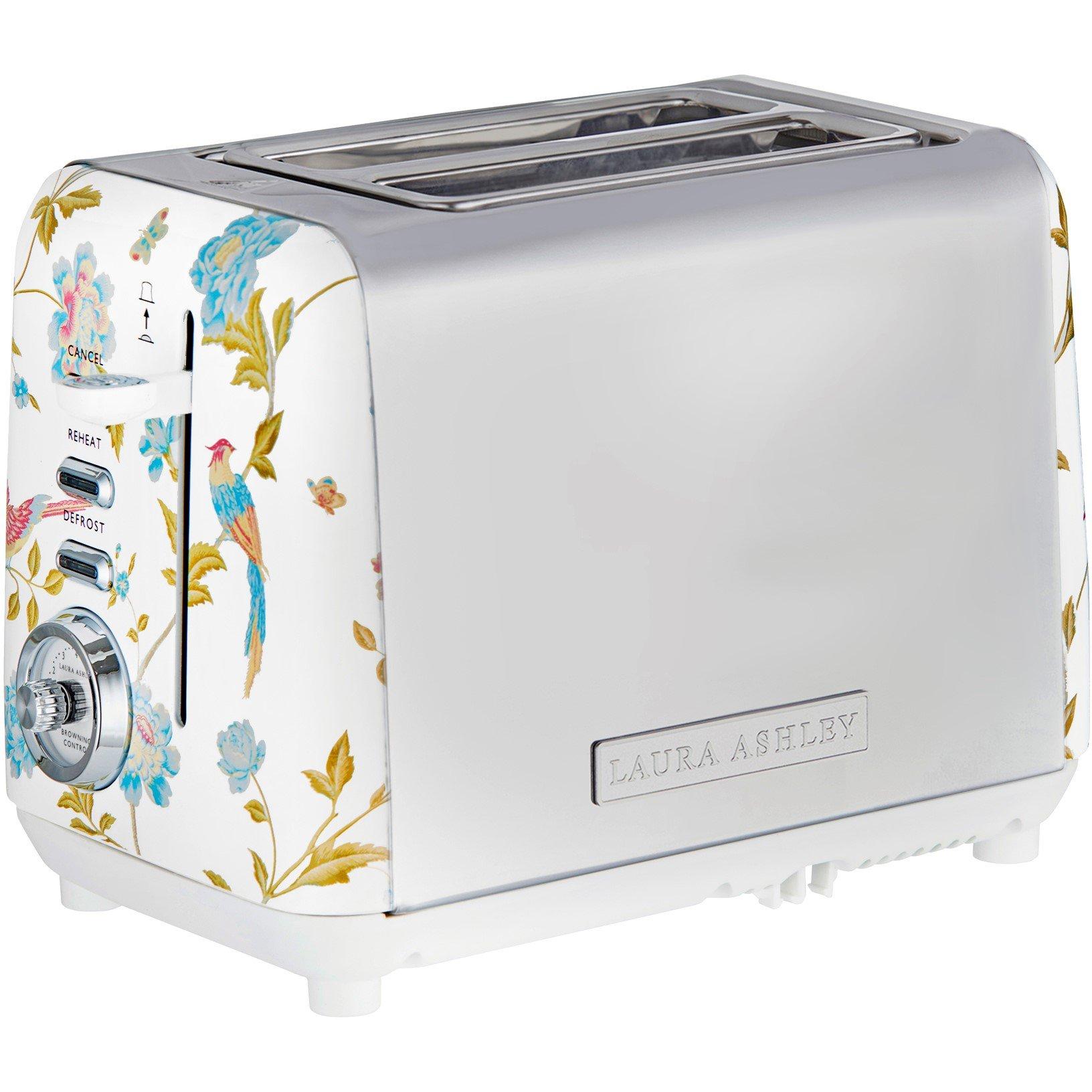 View Quest Laura Ashley 2 Slice Toaster Elveden White Silver
