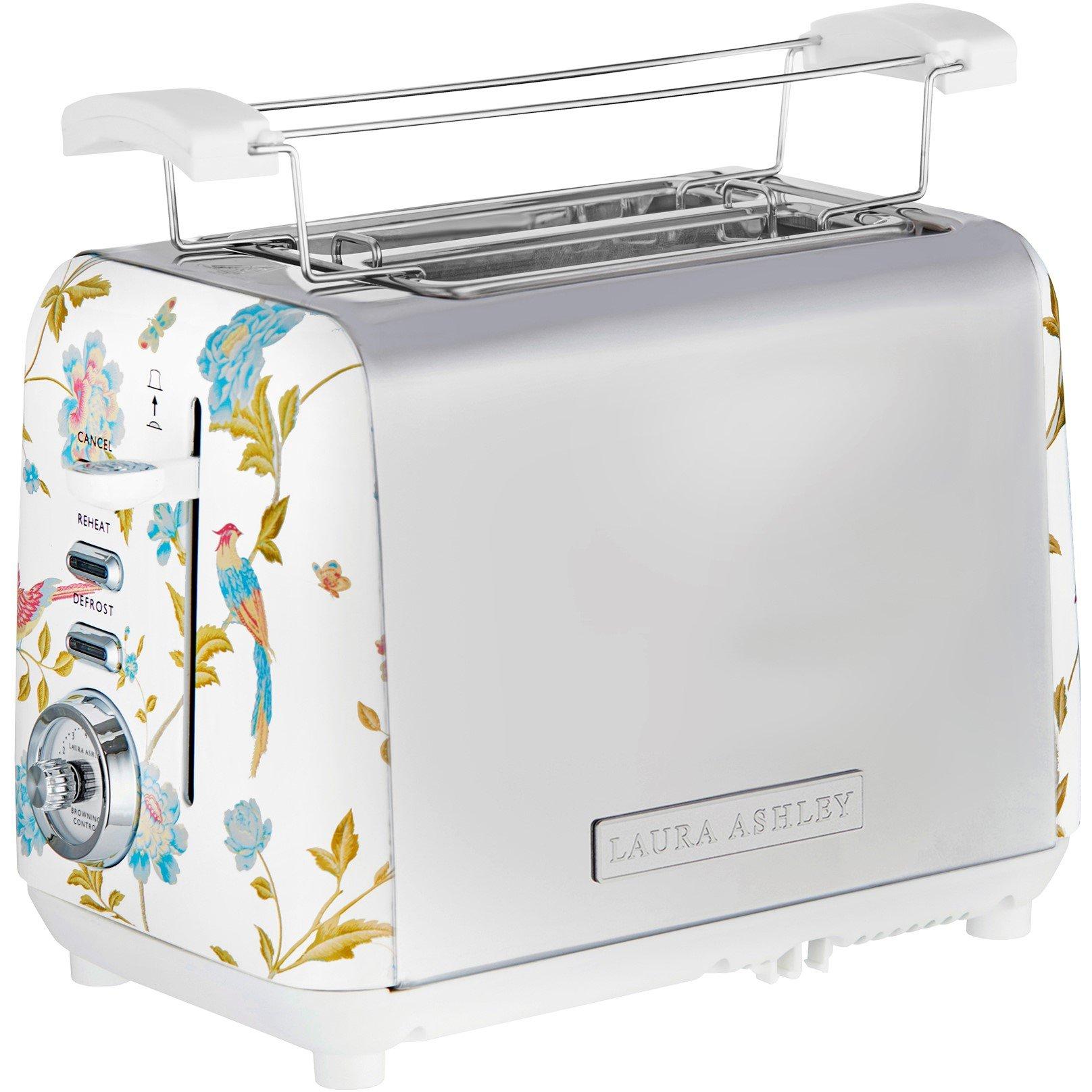 White - View Quest - Laura Ashley 2 Slice Toaster Elveden White Silver - 5