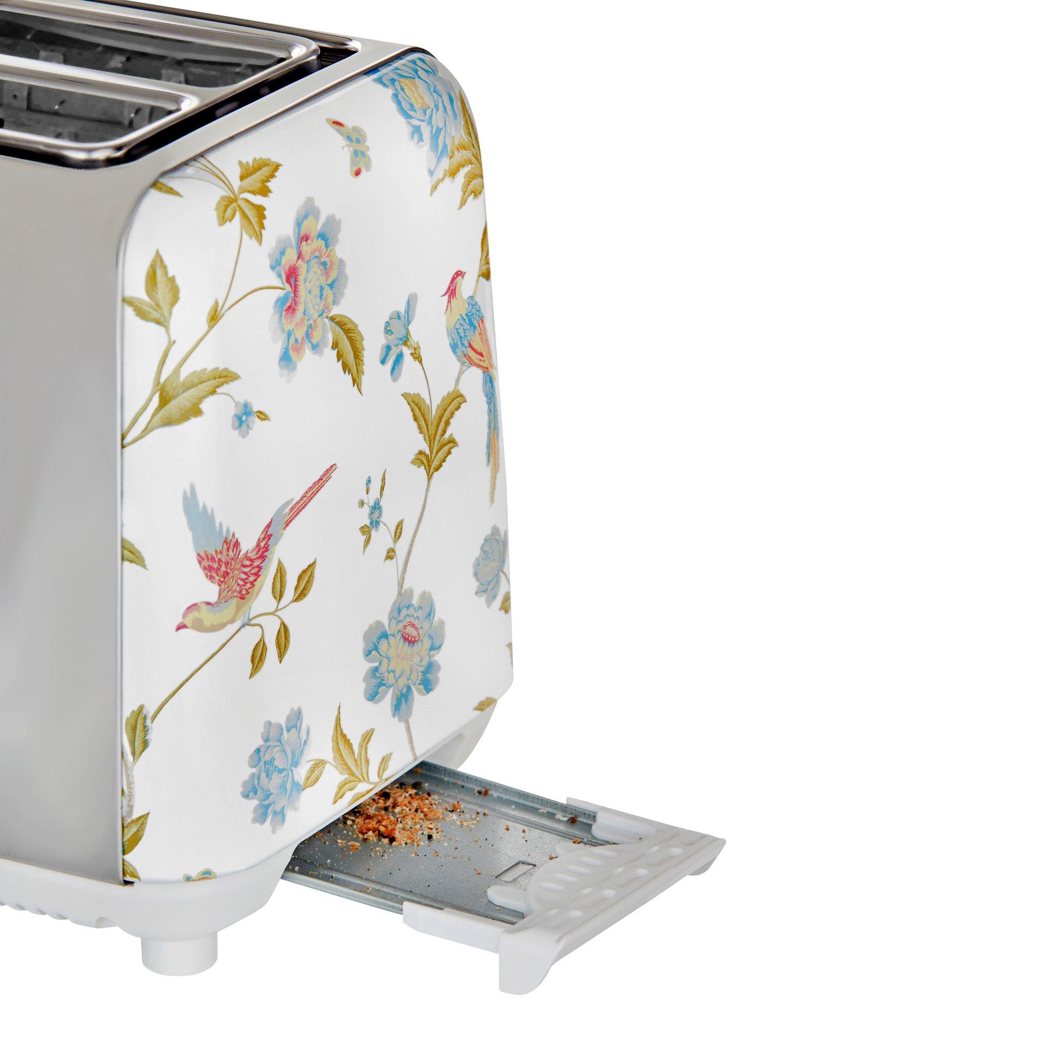 White - View Quest - Laura Ashley 2 Slice Toaster Elveden White Silver - 6