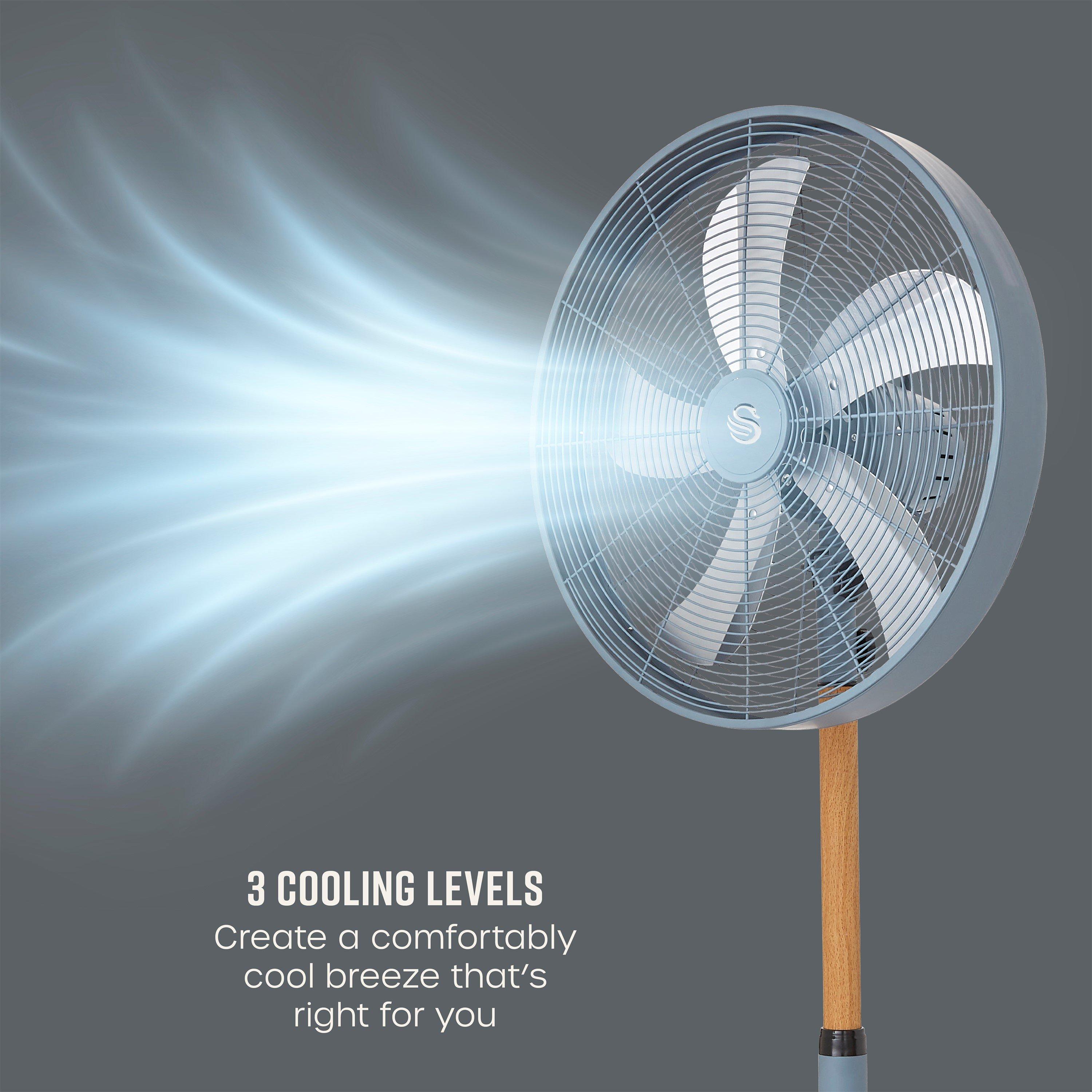 Grey - Swan - Swan Nordic 16 Inch Stand Fan - 3