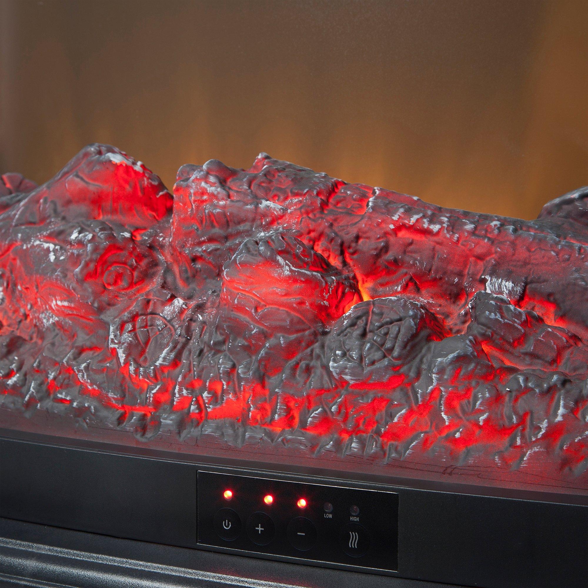 Black - Warmlite - 2KW Rochester Electric Double Door Fireplace Heate - 2