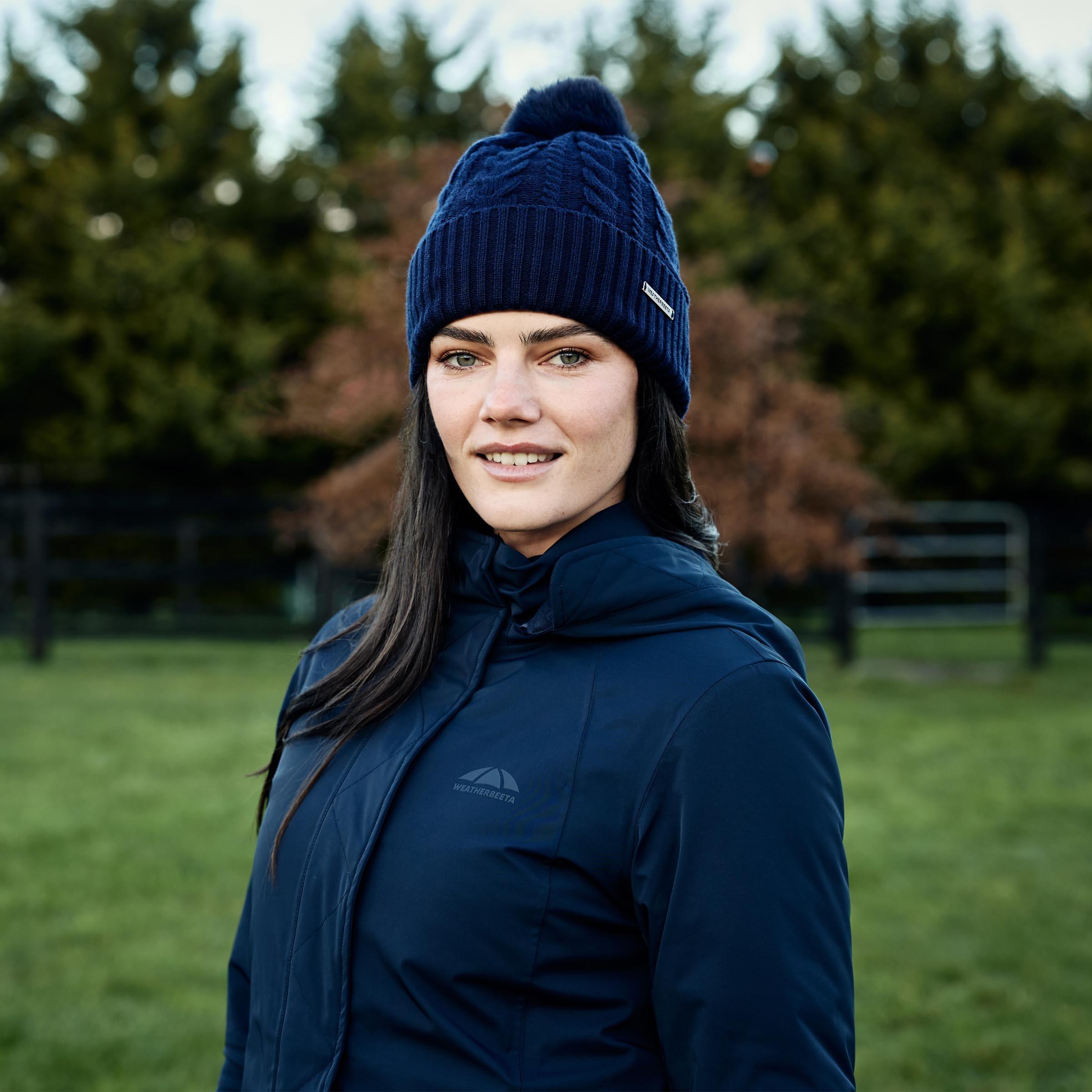 Navy - Weatherbeeta - Weatherbeeta Cable Knit Pom Pom Beanie - 3