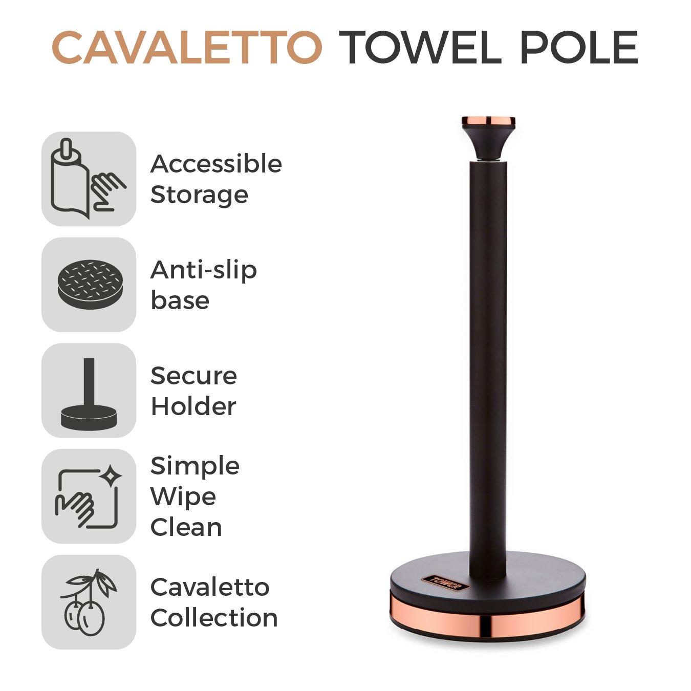 Black - Tower - Cavaletto Towel Pole - 2