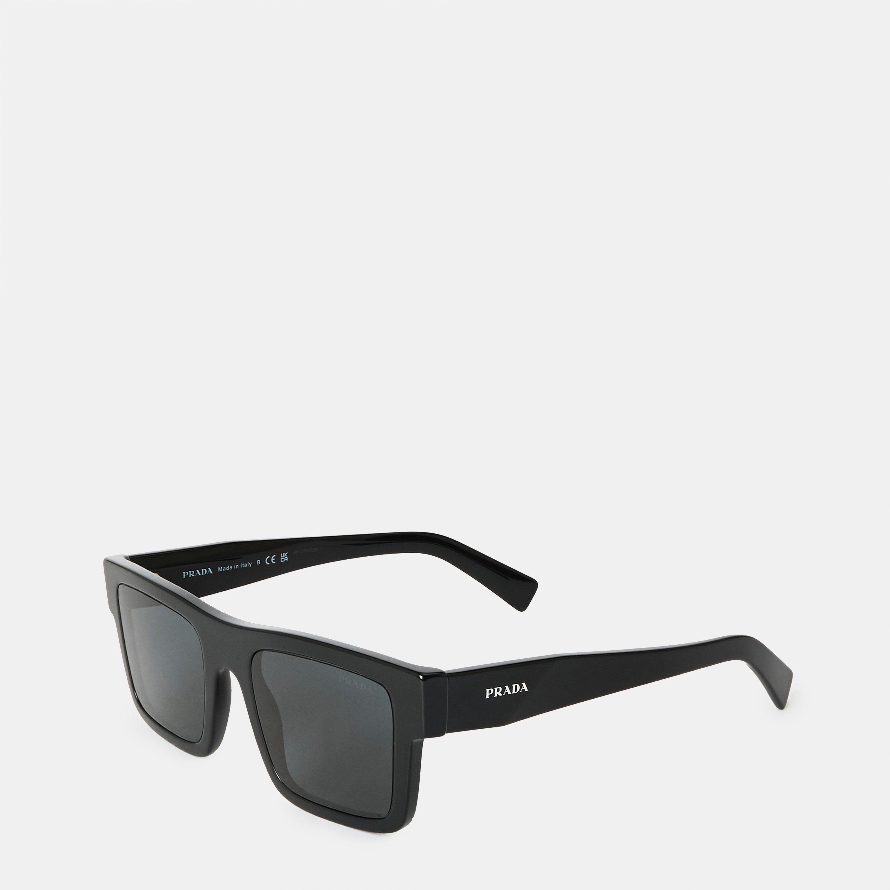 Prada Men's Symbole Rectangle Sunglasses - Black