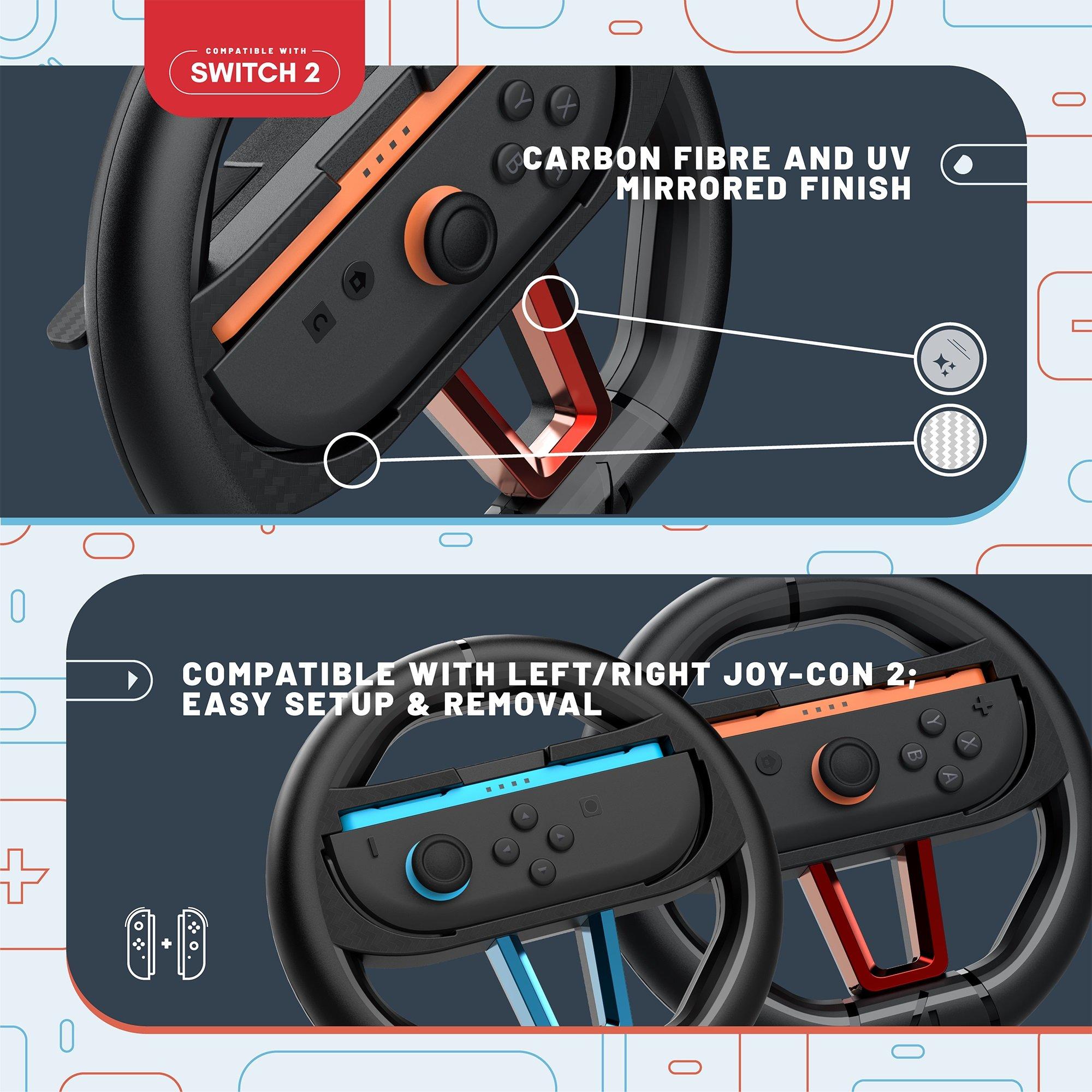 Meerkleurig - Stealth - Nintendo Switch 2 Joy Con Racing Wheel Twin Pack - 6