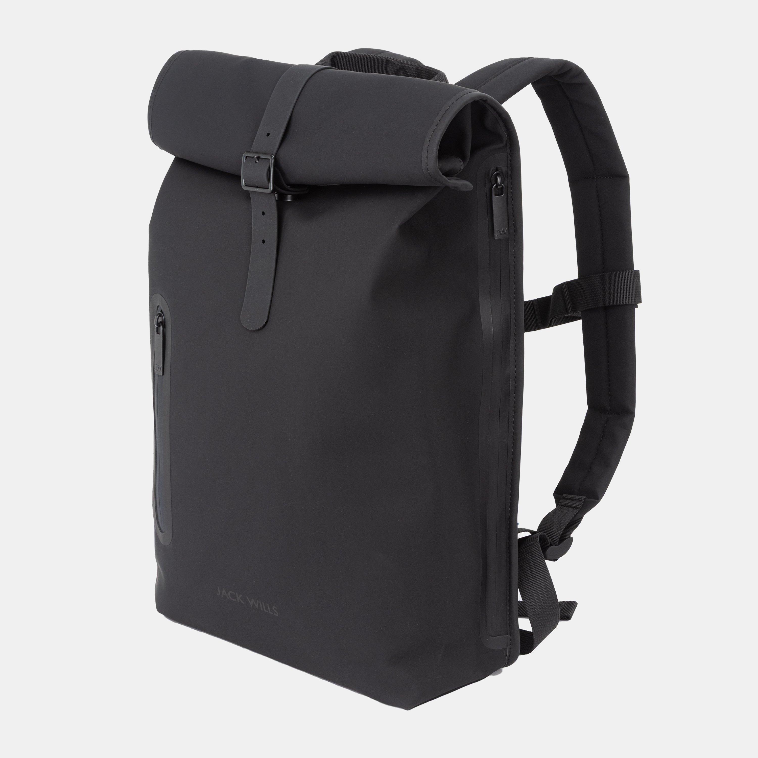 Black - Jack Wills - Roll Top Backpack - 4