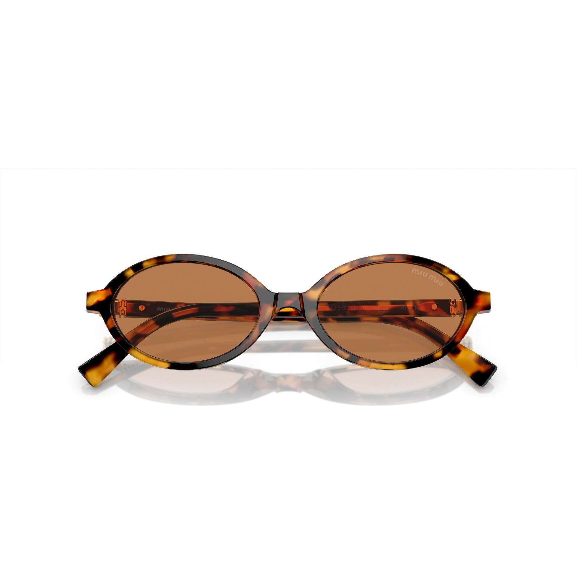 Light Havana - Miu Miu - Oval Sunglasses - 4