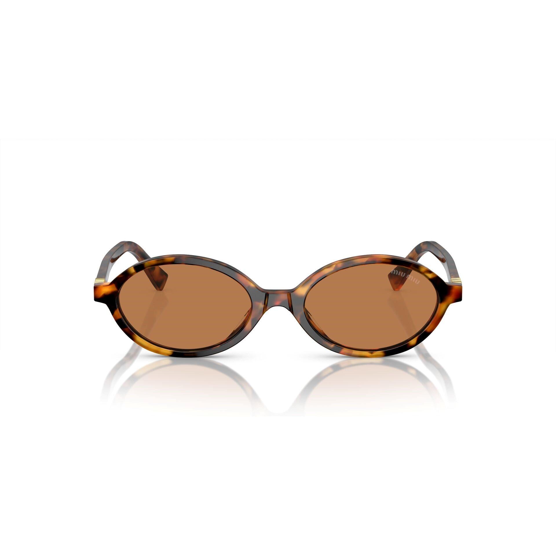 Light Havana - Miu Miu - Oval Sunglasses - 5