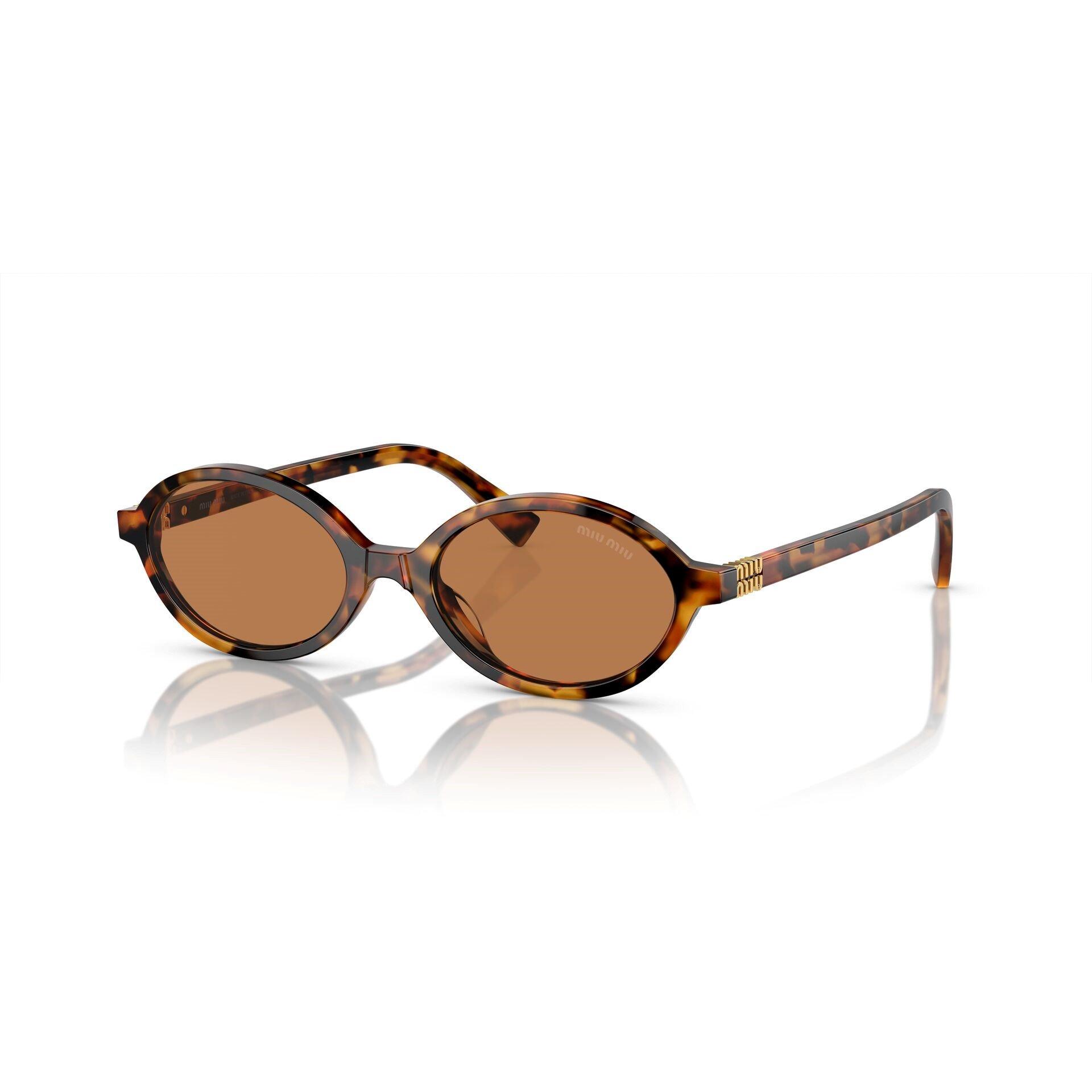 Light Havana - Miu Miu - Oval Sunglasses - 6