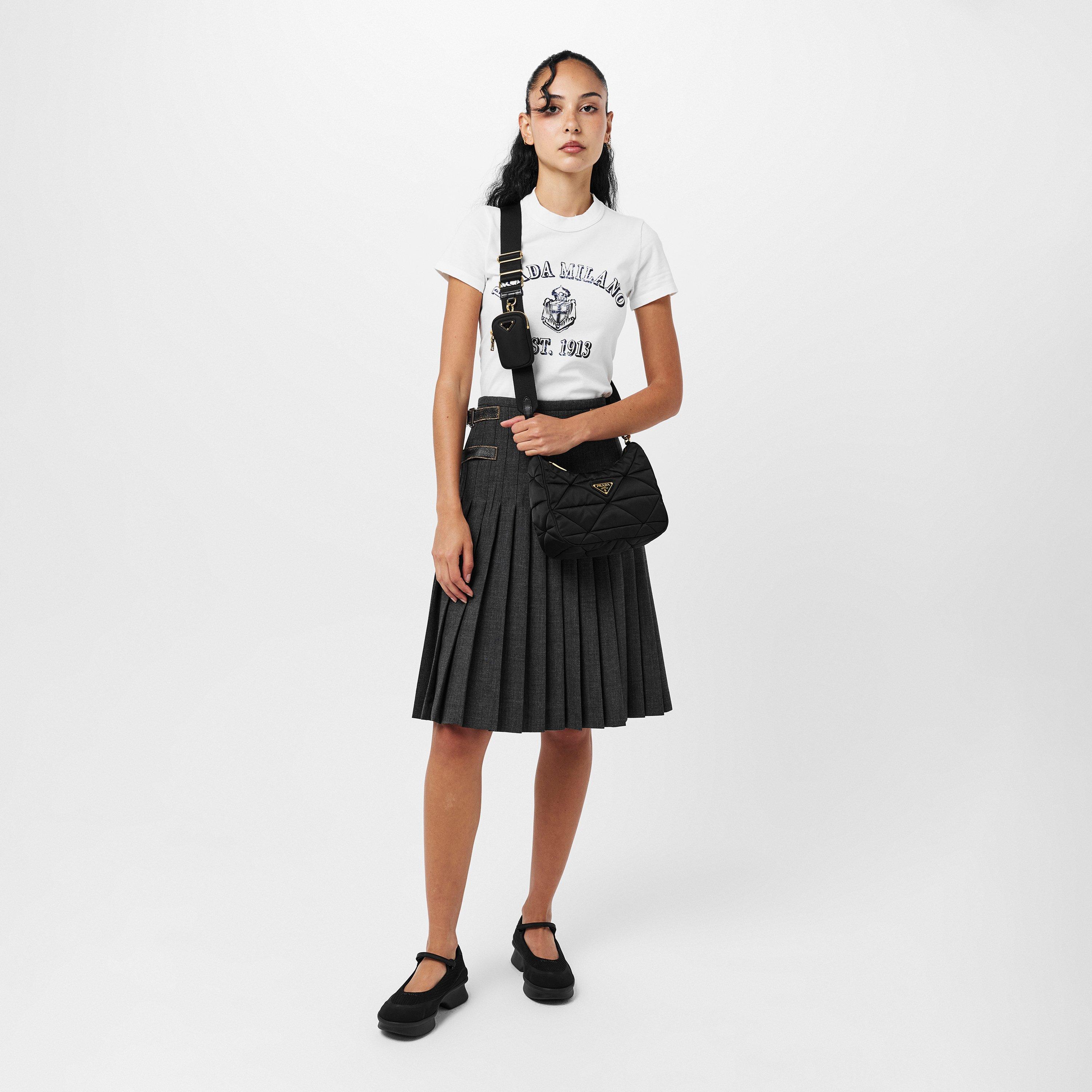 Black/Gold - Prada - Women'S Logo Padded Re-Nylon Shoulder Bag - 6