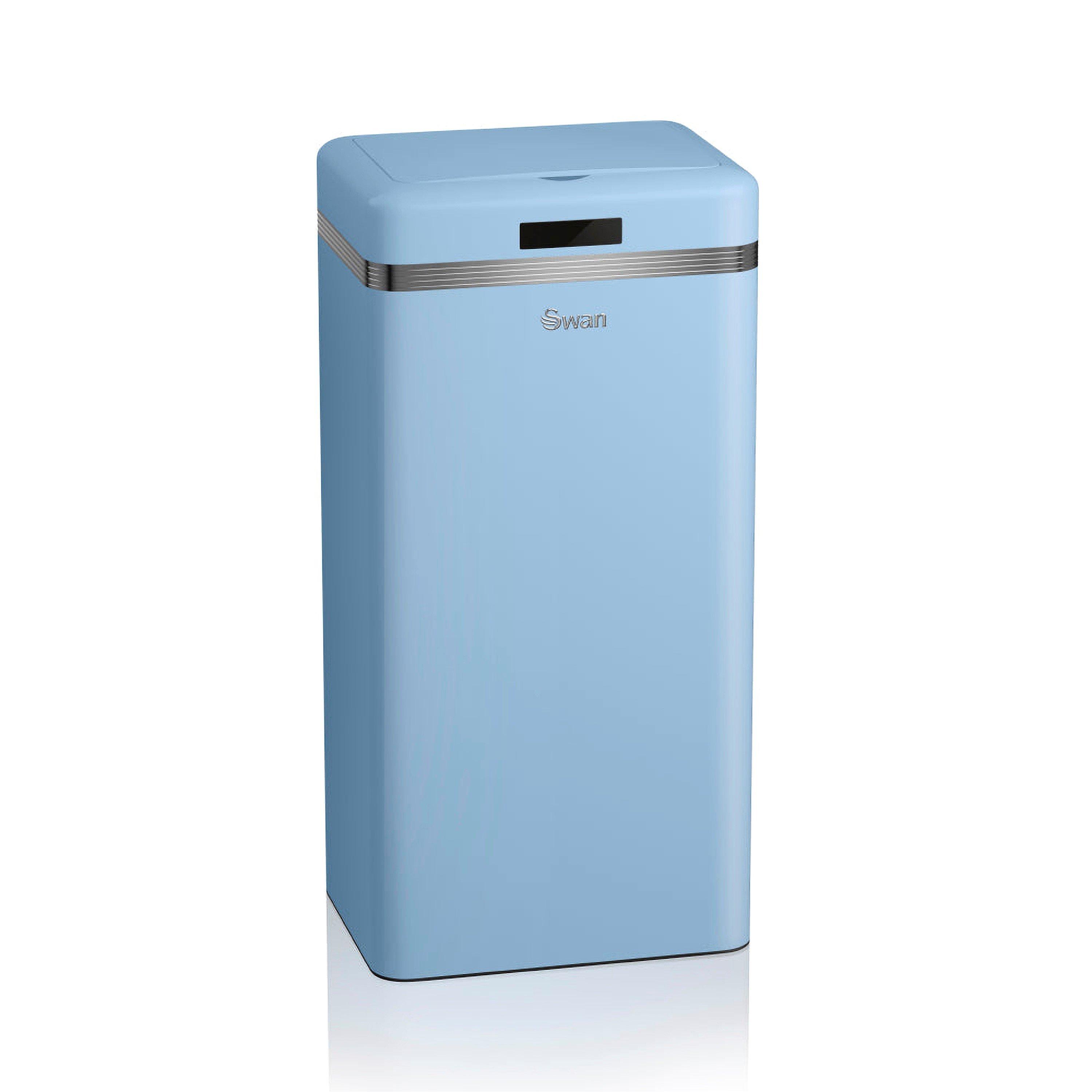 Blue - Swan - Swan Retro 45L Square Sensor Bin - 1