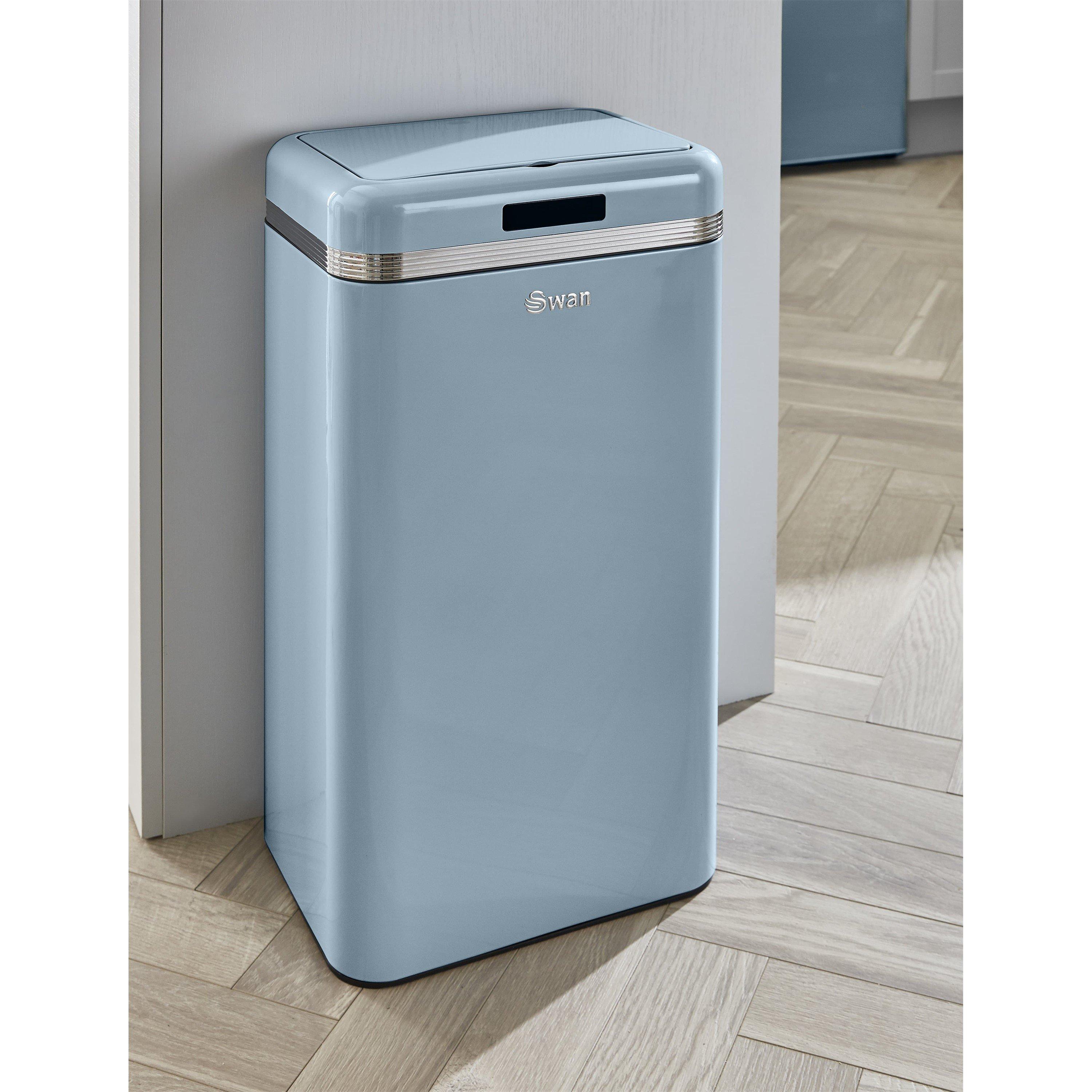 Blue - Swan - Swan Retro 45L Square Sensor Bin - 2