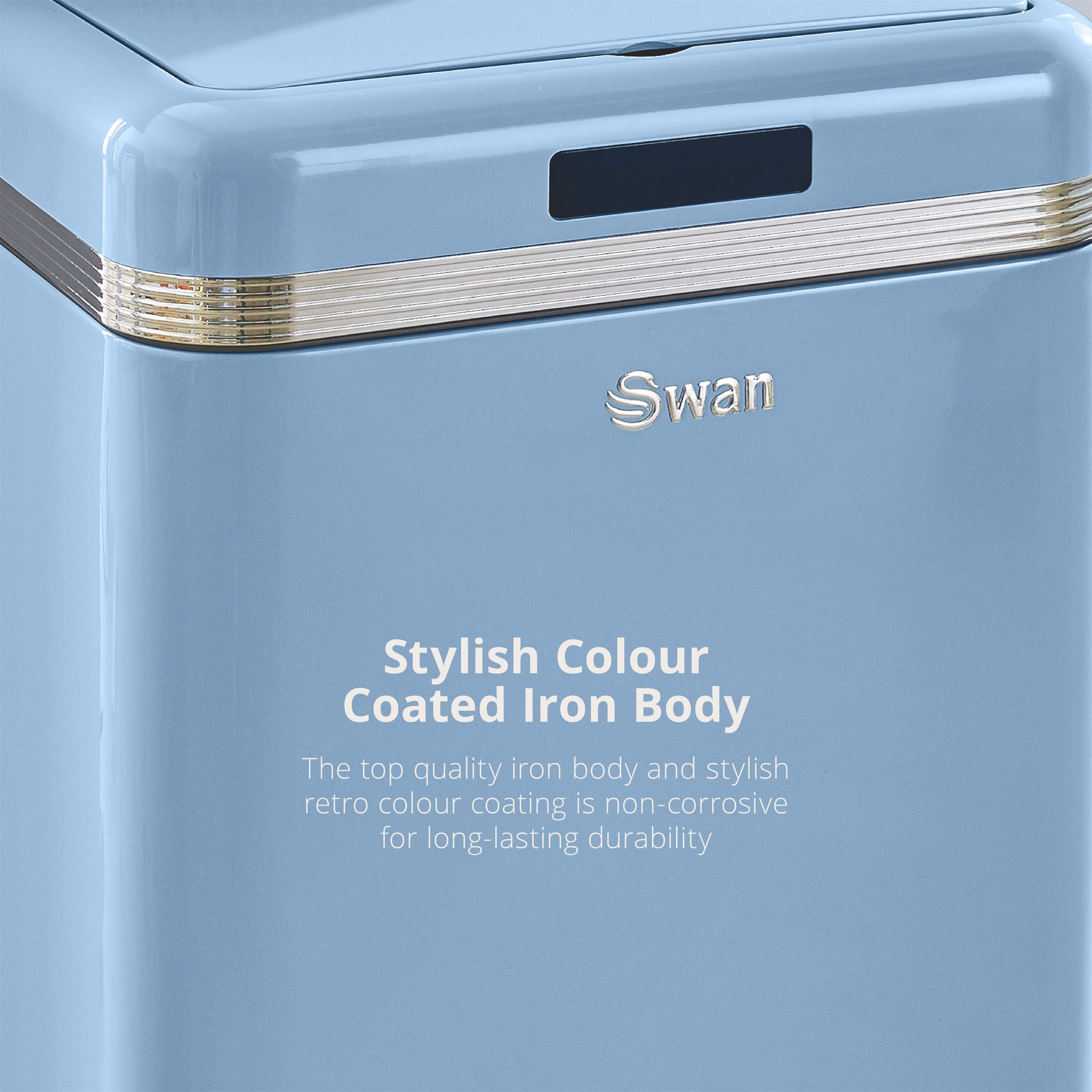 Blue - Swan - Swan Retro 45L Square Sensor Bin - 6