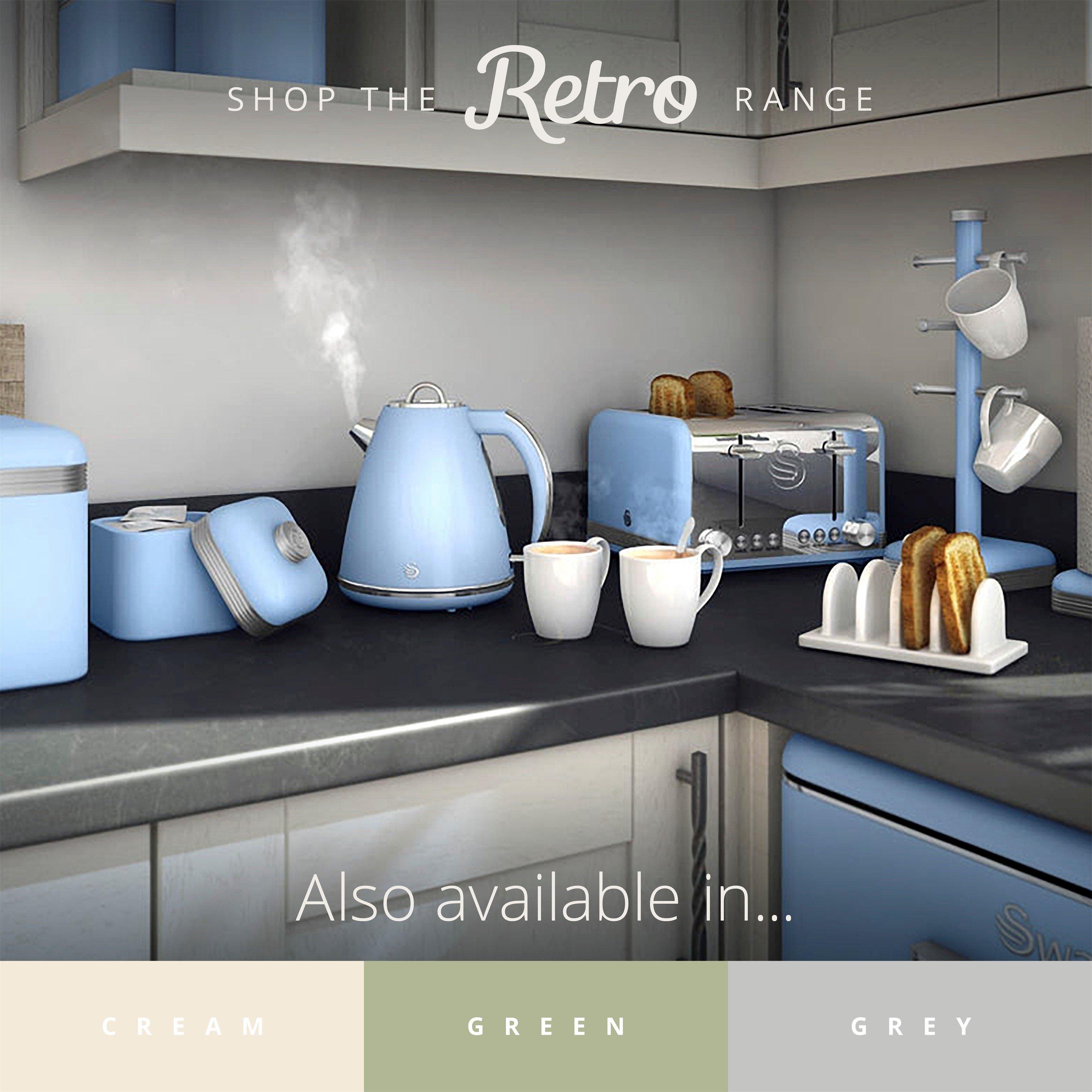 Blue - Swan - Swan Retro 45L Square Sensor Bin - 9