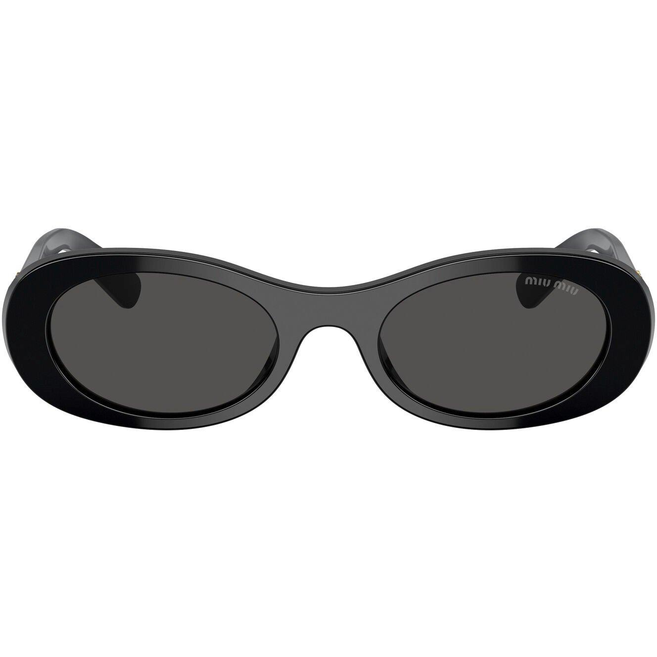 Black - Miu Miu - Oval Sunglasses - 1