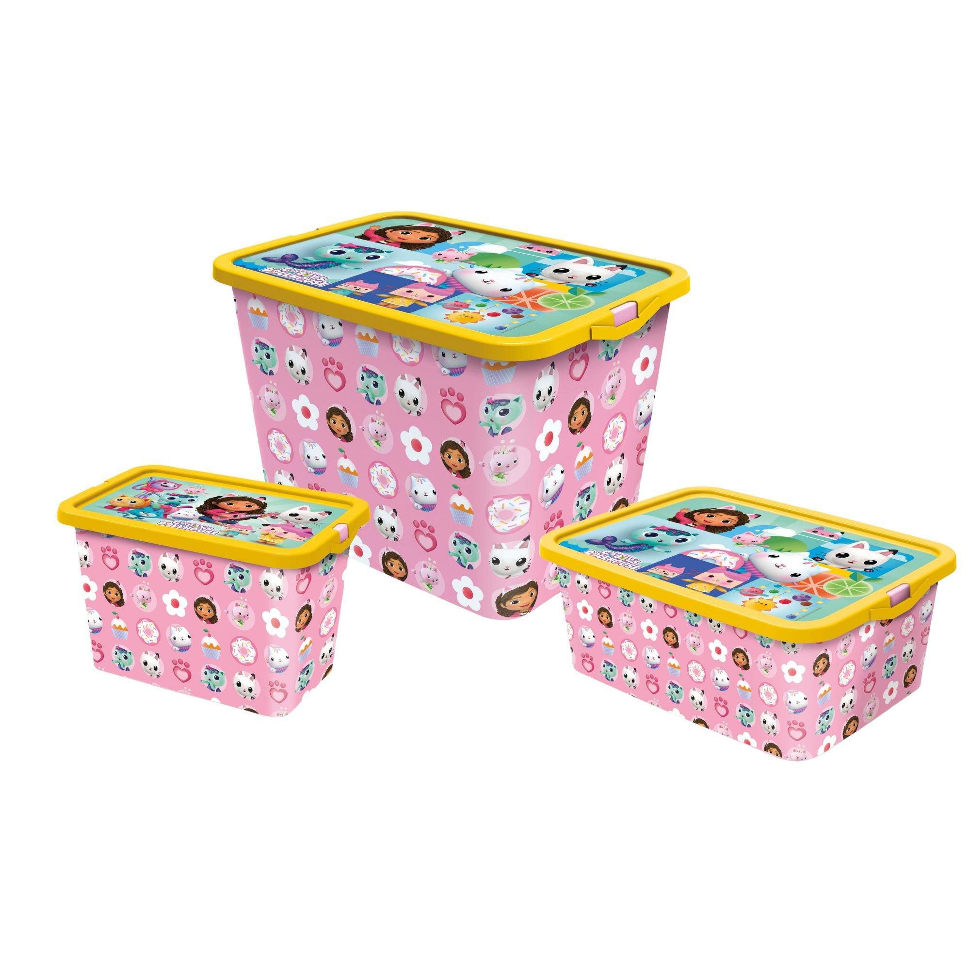 Pink - Gabbys Dollhouse - Set Of 3 Storage Boxes - 1