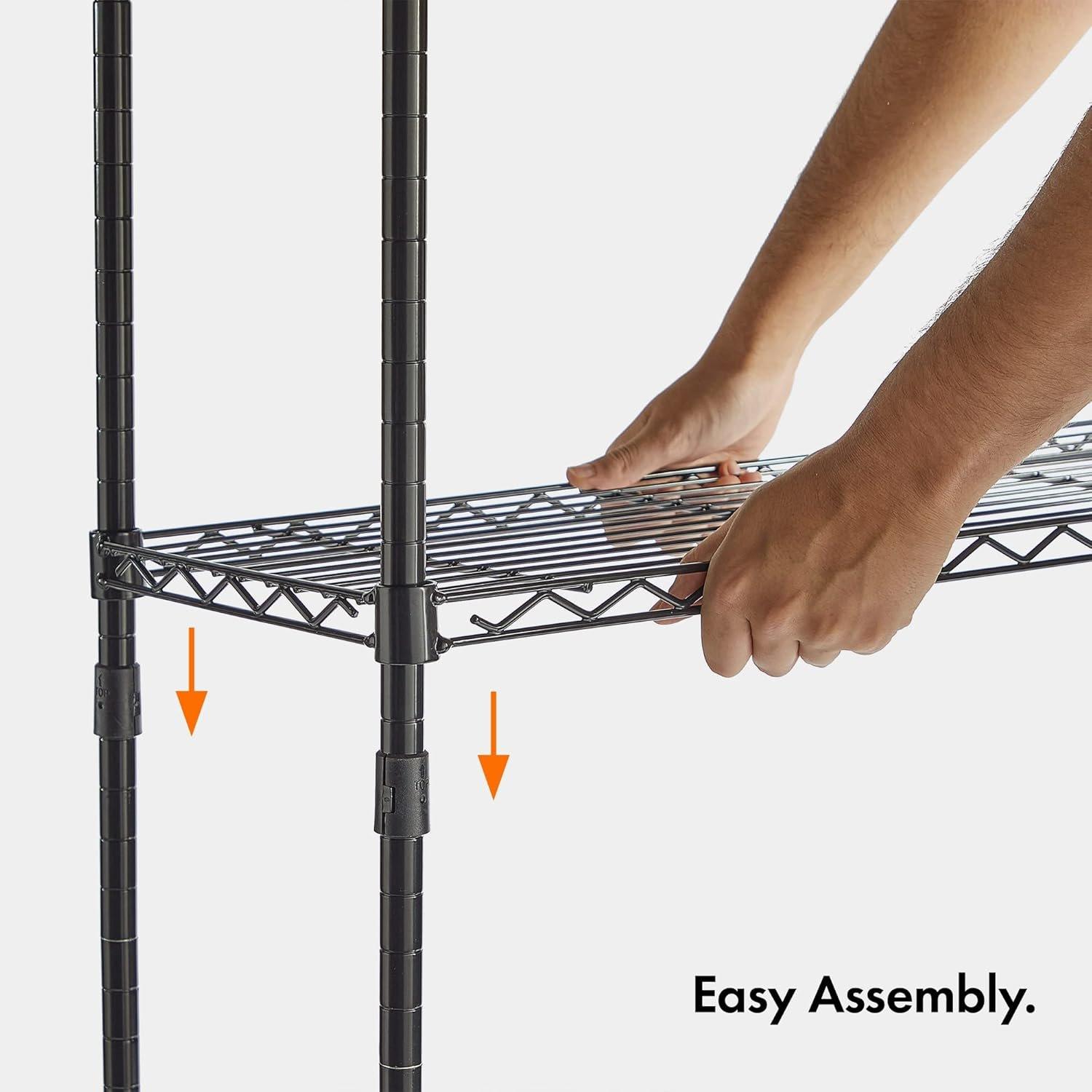 Black - VonHaus - 5 Tier Wire Shelving Unit for Storage - 4