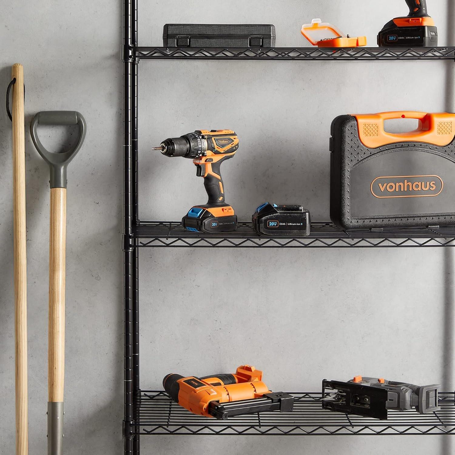 Black - VonHaus - 5 Tier Wire Shelving Unit for Storage - 7