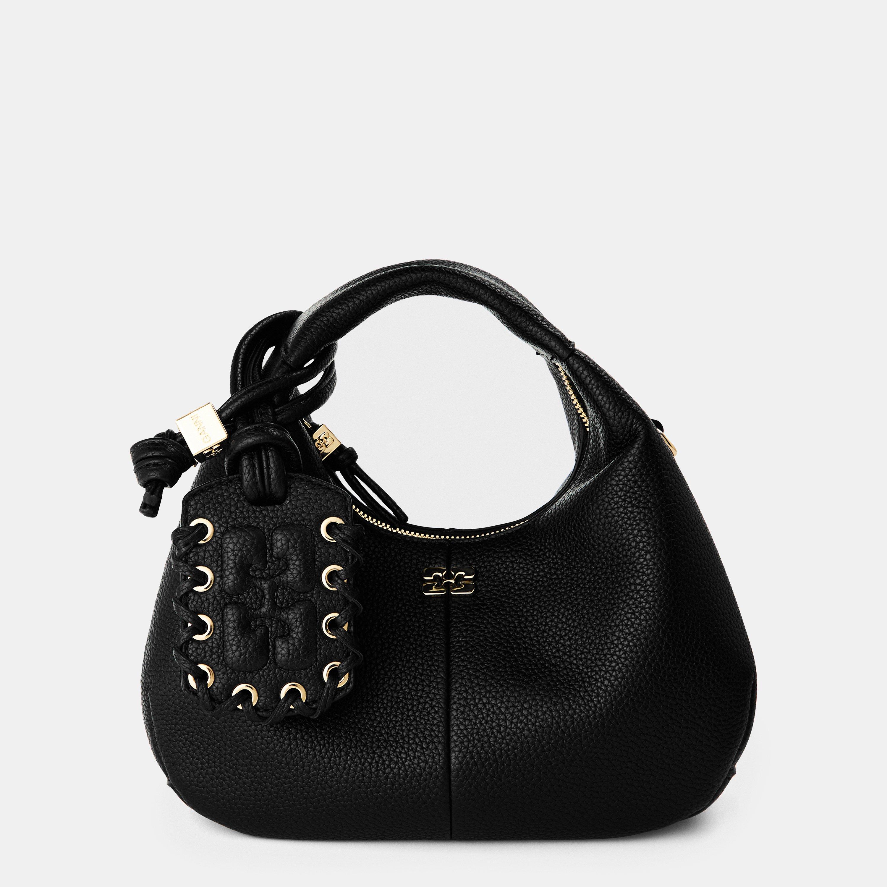 Black - Ganni - Women's Mini Hobo Crossbody Bag - 1